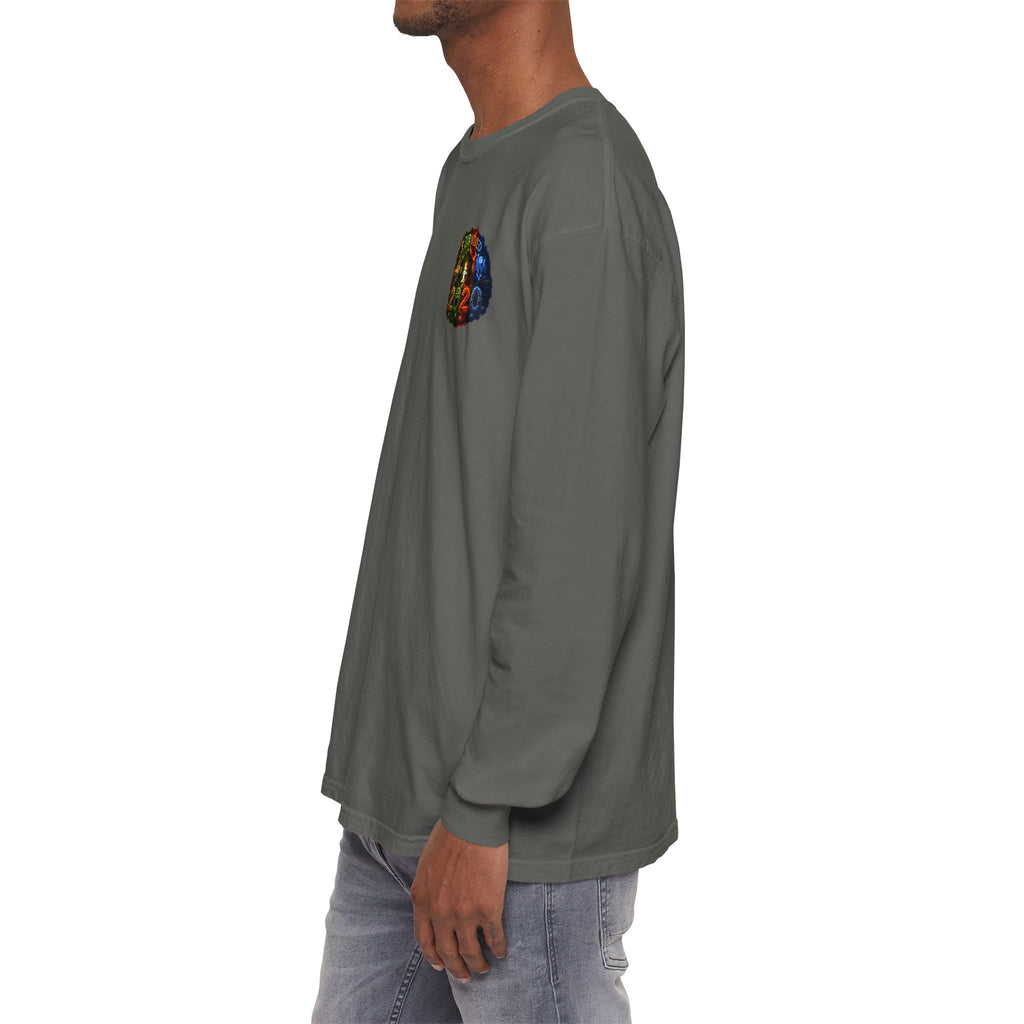 I Survived 2020 — "No Signal" Test Pattern Tee Alien Broadcast Finale Summer Premiere Garment-Dyed Long Sleeve T-Shirt