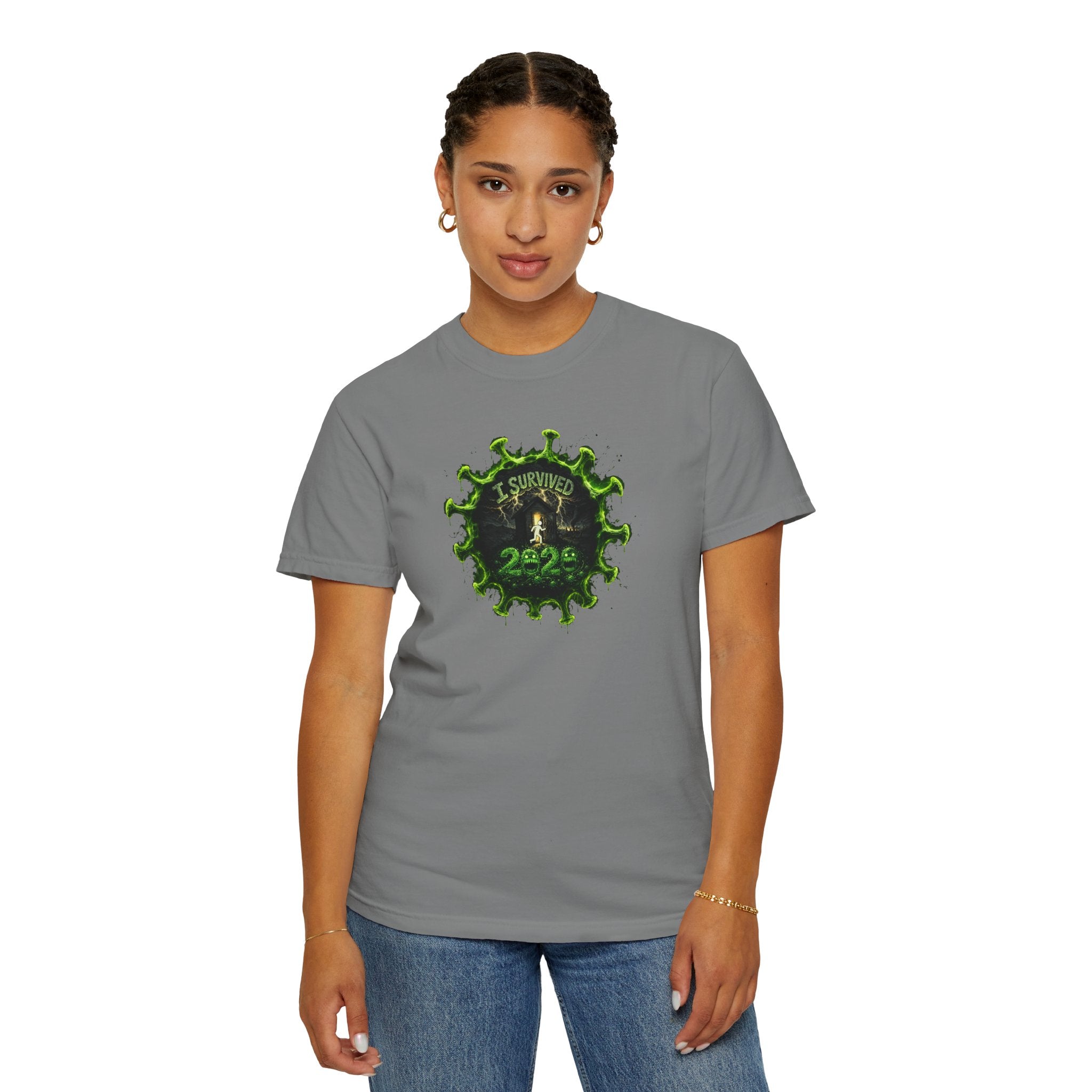 I Survived 2020 — PANDEMIC S1:E3: Director's Cut "The Jab!" Unisex Garment-Dyed T-shirt
