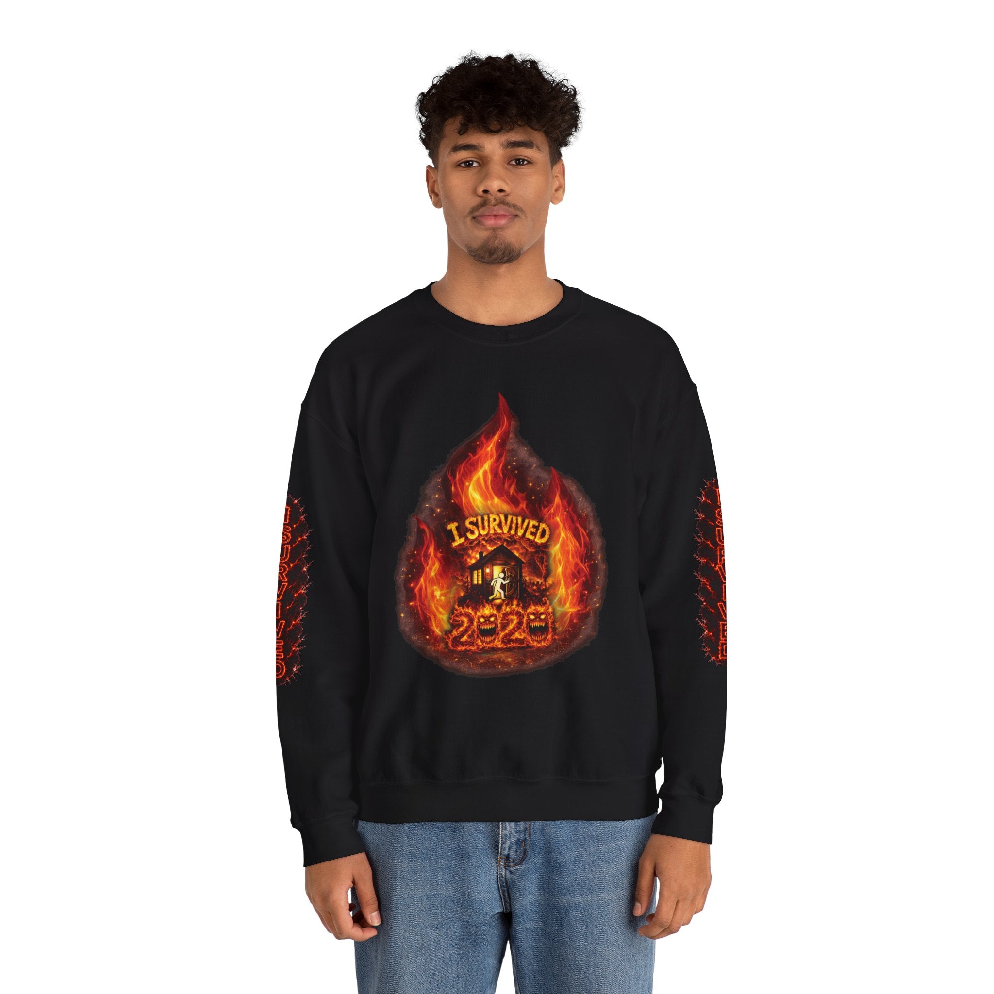 I Survived 2020 — Director's Cut S2:E1 "Berry Creek" | Wildfire Edition Memorial Unisex Heavy Blend™ Crewneck Sweatshirt