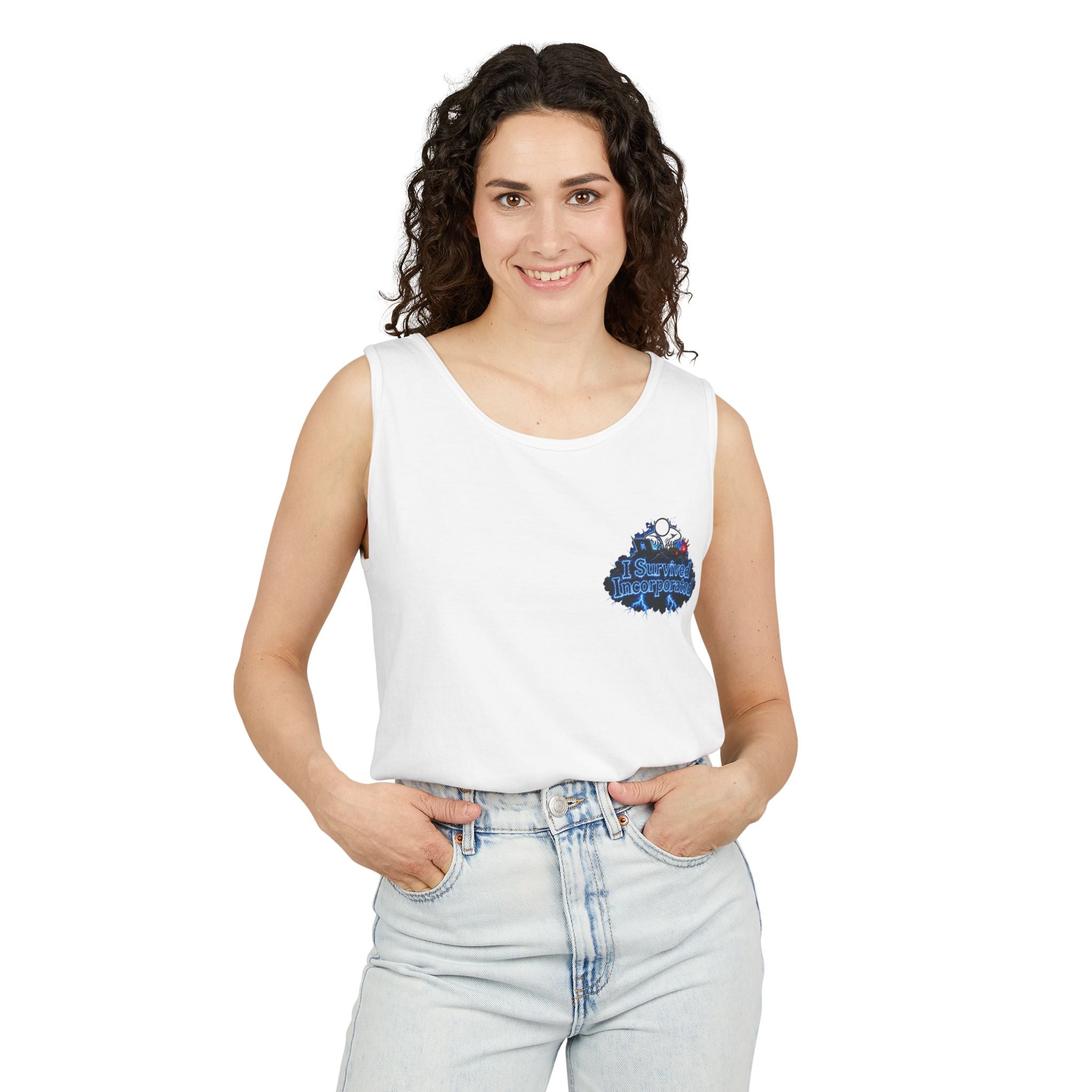 I Survived 2020 — "Please Stand By" Test Pattern Tee Lockdown Special Edition Summer Exclusive Unisex Garment-Dyed Tank Top