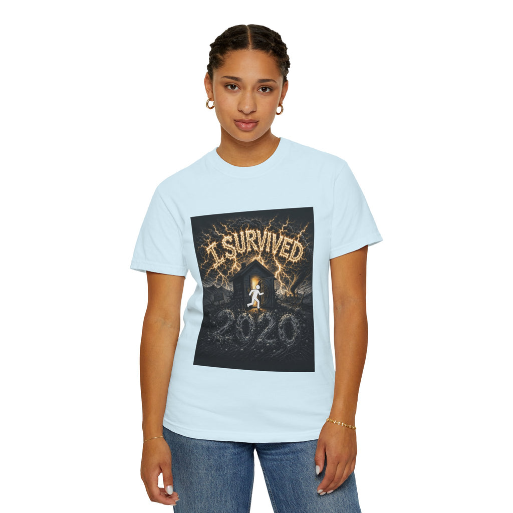 I Survived 2020 — Original Design Teaser Tee | Season 1 Premiere Drop Unisex Garment-Dyed T-shirt