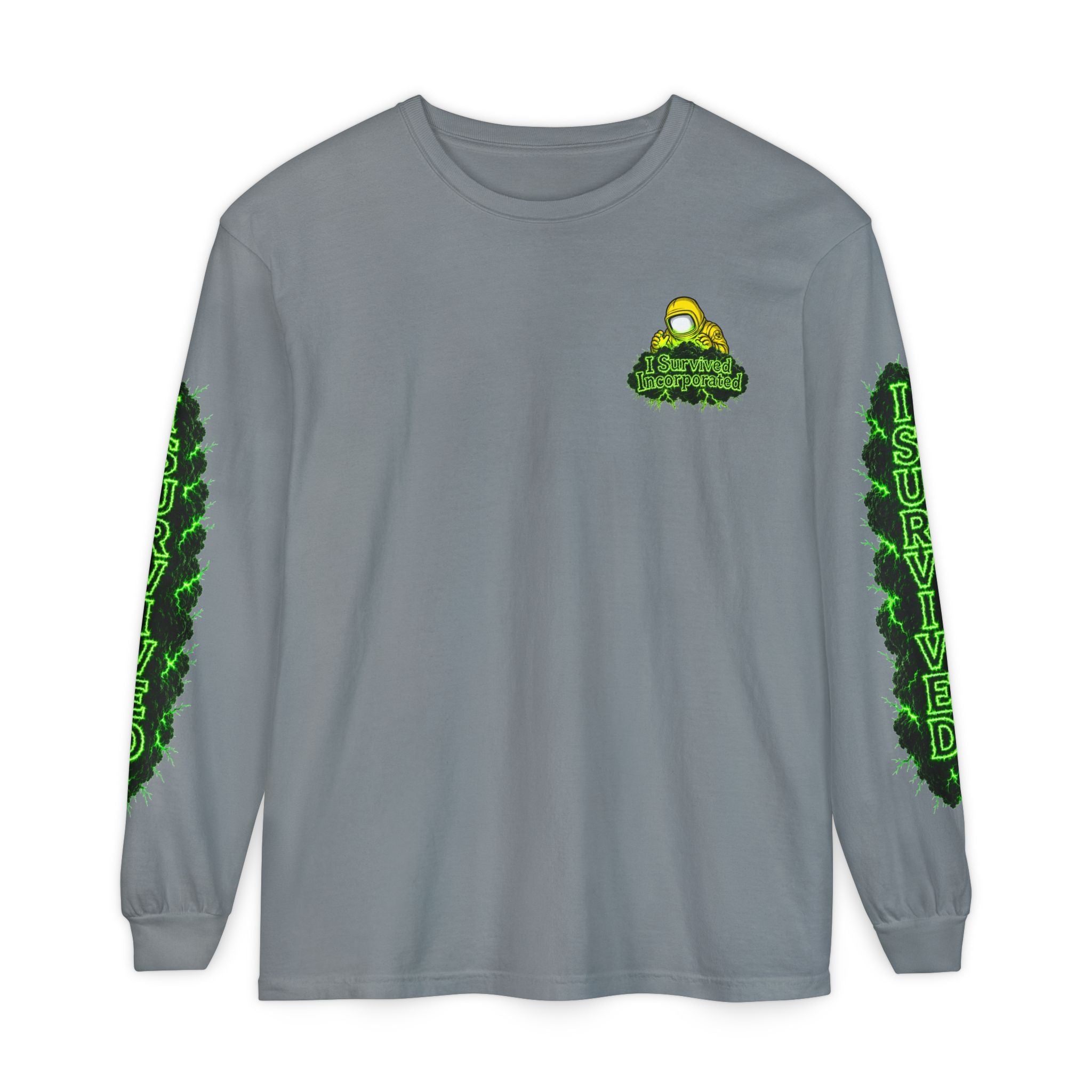 I Survived 2020 — "Please Stand By" Test Pattern Toxic Signal Tee Special Edition Summer Premiere Unisex Garment-Dyed Long Sleeve T-Shirt