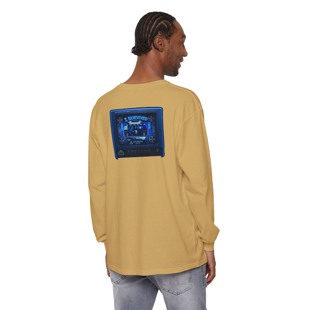 I Survived 2020 — "Please Stand By" Test Pattern Tee Lockdown Edition Summer Exclusive Unisex Garment-Dyed Long Sleeve T-Shirt