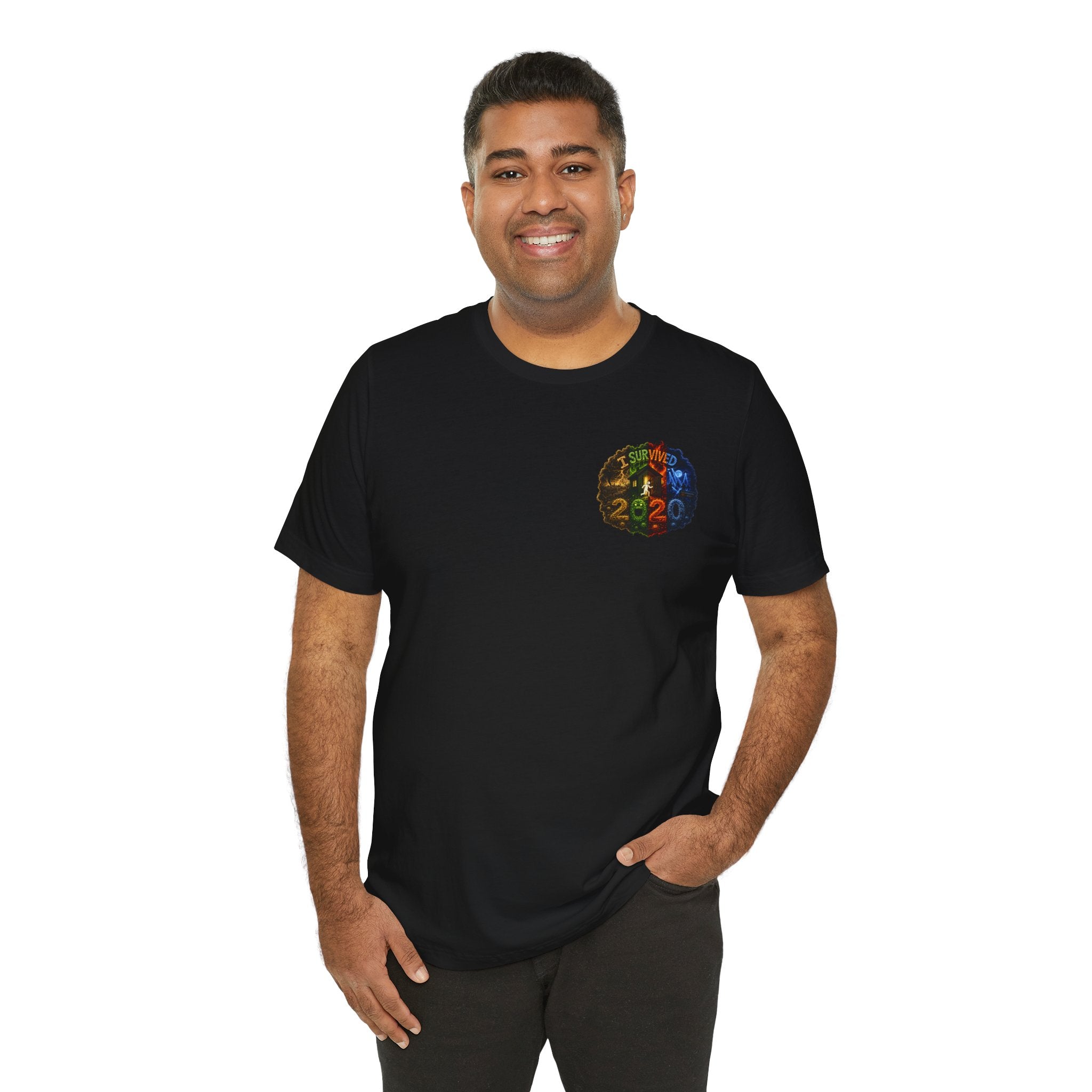 I Survived 2020 — "No Signal" Test Pattern Tee Alien Broadcast Finale Summer Premiere Unisex Jersey Short Sleeve Tee