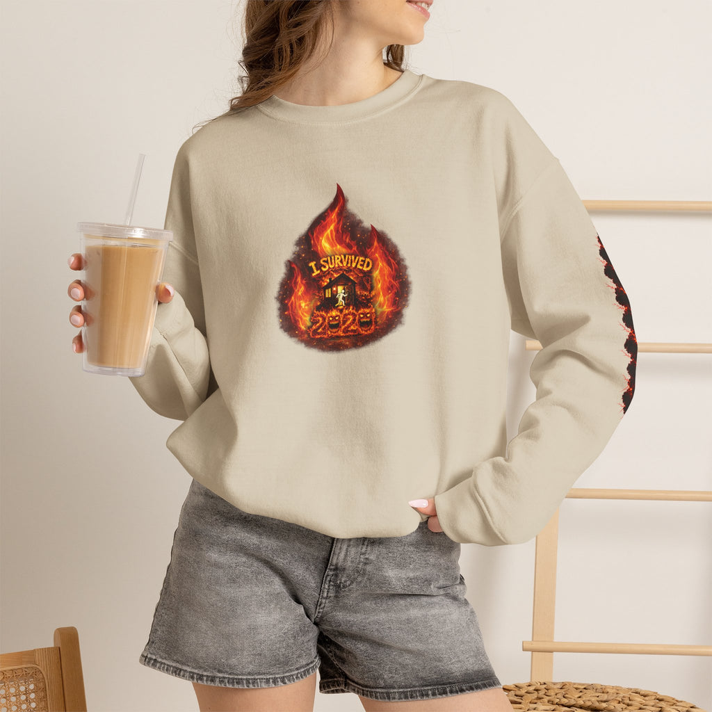 I Survived 2020 — WILDFIRES S2:E4: Director's Cut "Western U.S. Wildfire Season" Memorial Unisex Heavy Blend™ Crewneck Sweatshirt