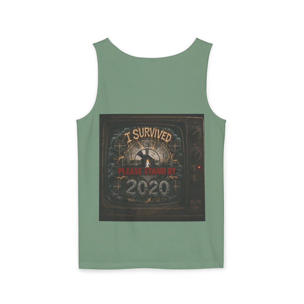 I Survived 2020 — "Please Stand By" Test Pattern Tee Summer Premier  Unisex Garment-Dyed Tank Top