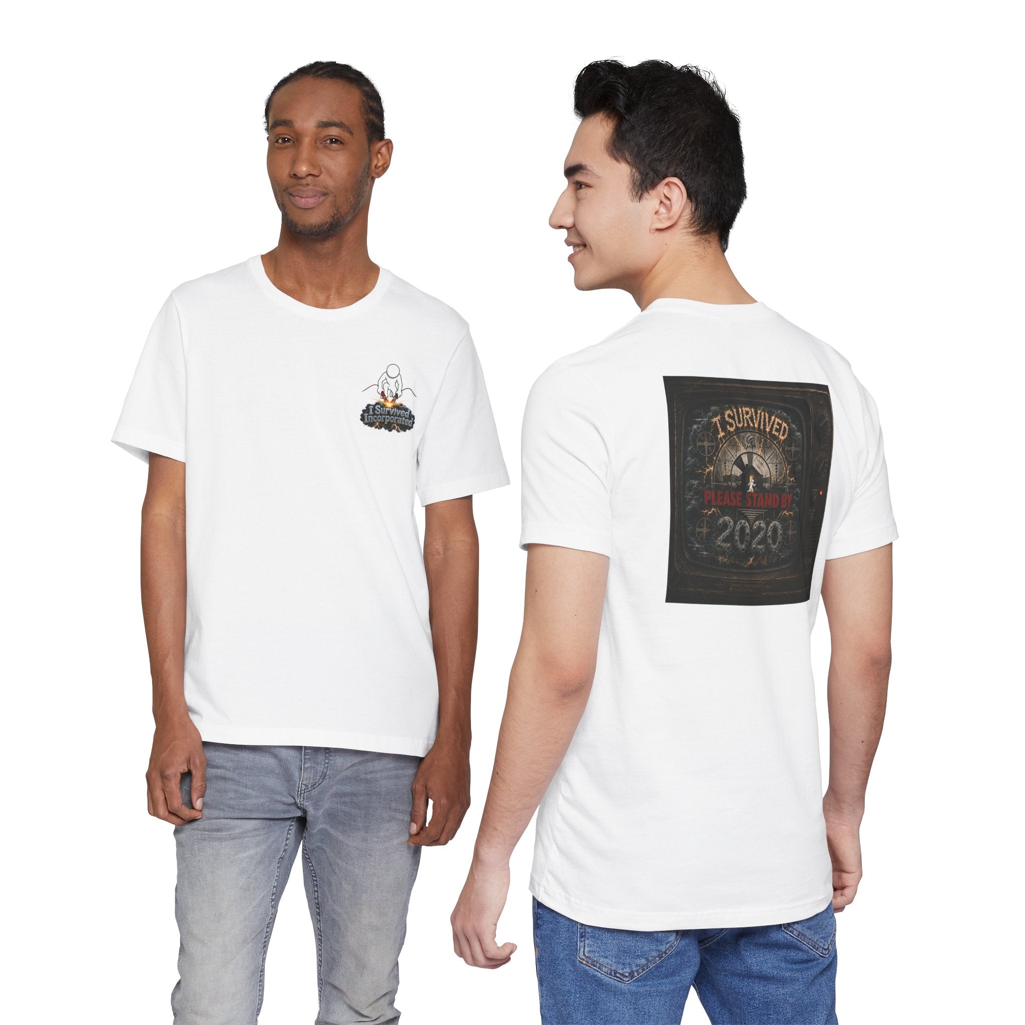 I Survived 2020 — "Please Stand By" Test Pattern Tee Summer Premier Unisex Jersey Short Sleeve Tee