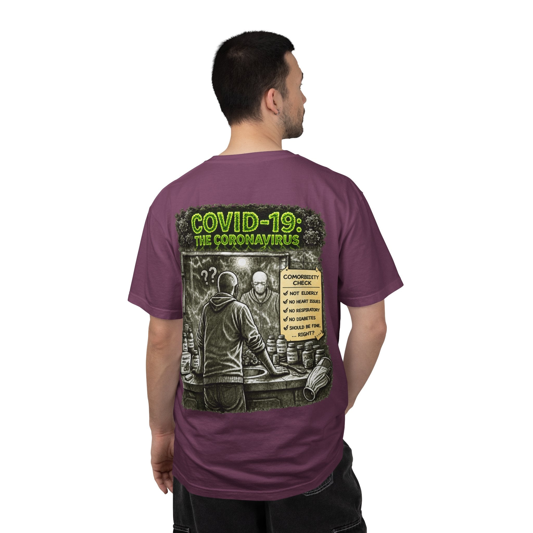 Sobreviví al 2020 — T1:E1 "COVID-19: El Coronavirus" | Camiseta unisex teñida de una pieza, Edición Pandemia