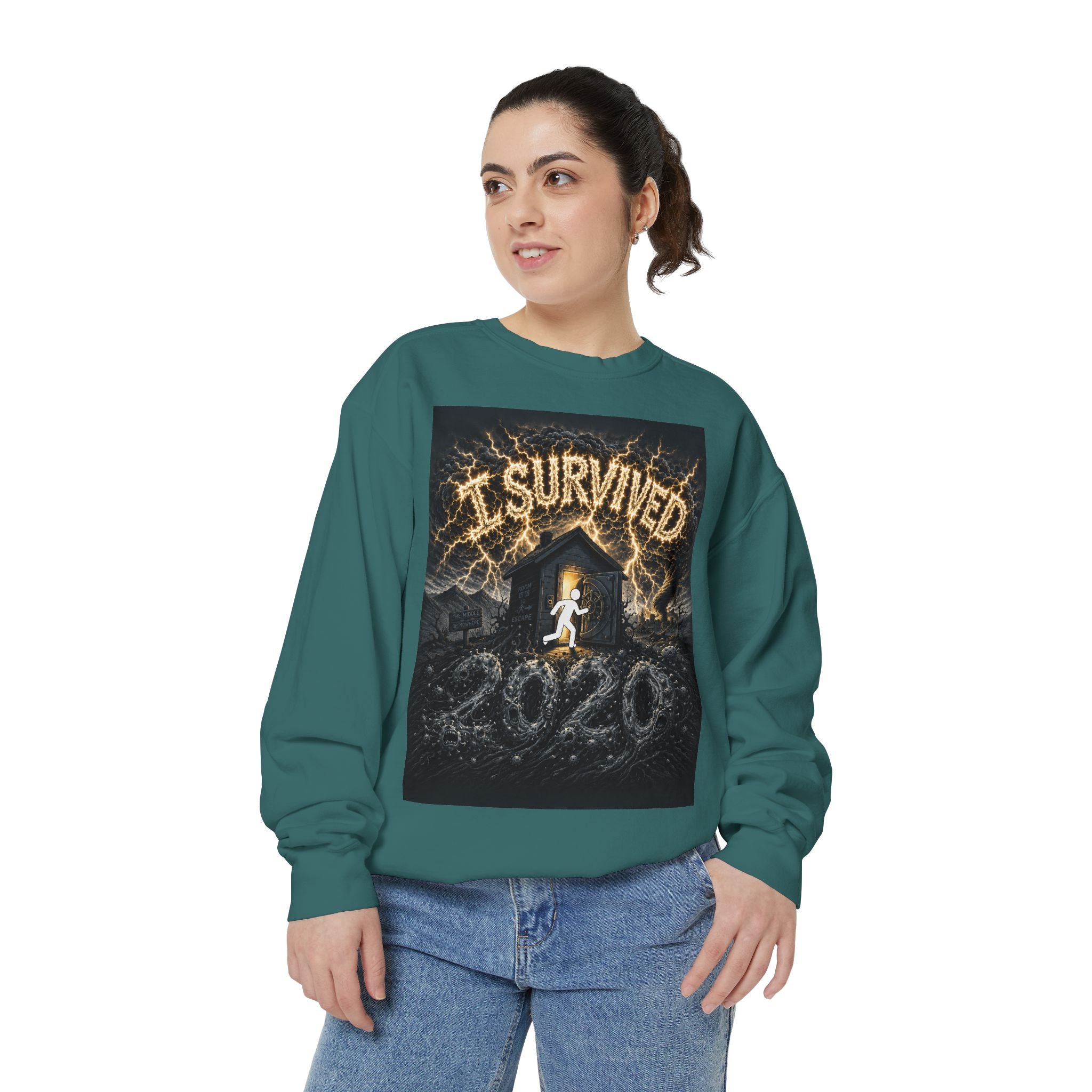I Survived 2020 — Original PILOT Design Unisex Garment-Dyed Sweatshirt