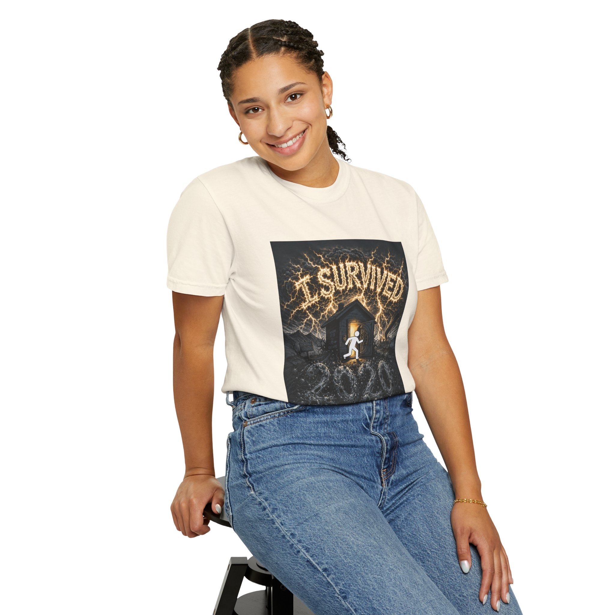 I Survived 2020 — Original Design Teaser Tee | Season 1 Premiere Drop Unisex Garment-Dyed T-shirt
