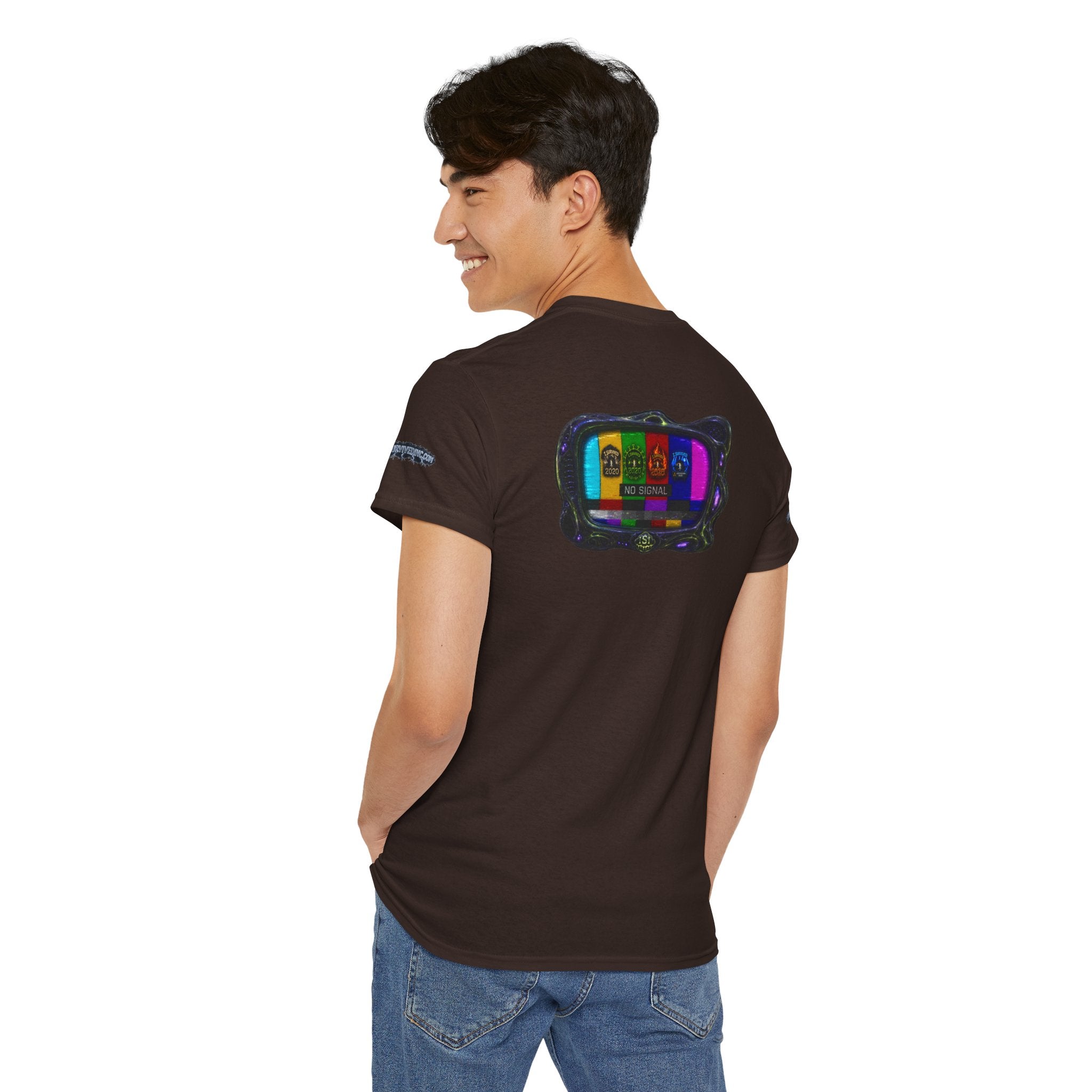 I Survived 2020 — "No Signal" Test Pattern Tee Alien Broadcast Finale Special Edition Summer Premiere Unisex Heavy Cotton Tee