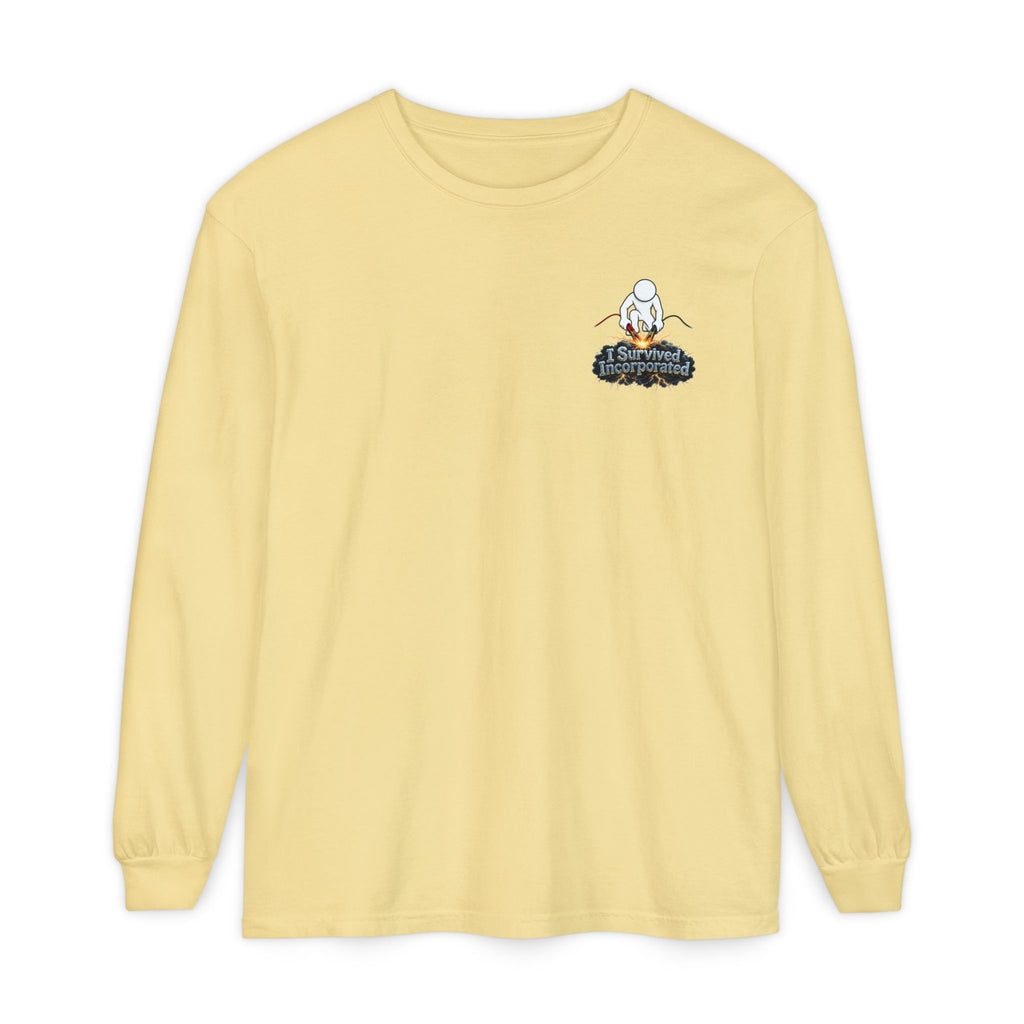 I Survived 2020 — "Please Stand By" Test Pattern Tee Summer Premier Unisex Garment-Dyed Long Sleeve T-Shirt