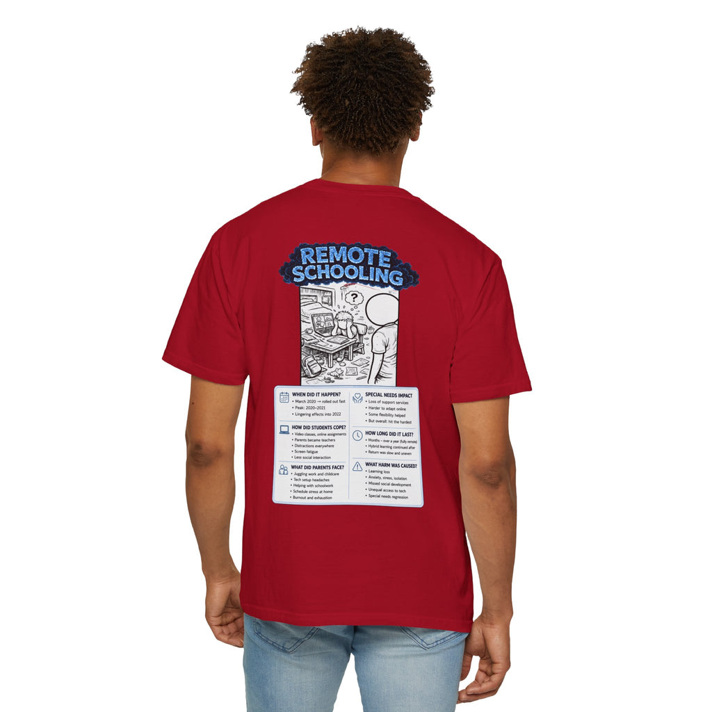 I Survived 2020 —  LOCKDOWN S3:E3: Director's Cut "Remote Schooling" Unisex Garment-Dyed T-shirt