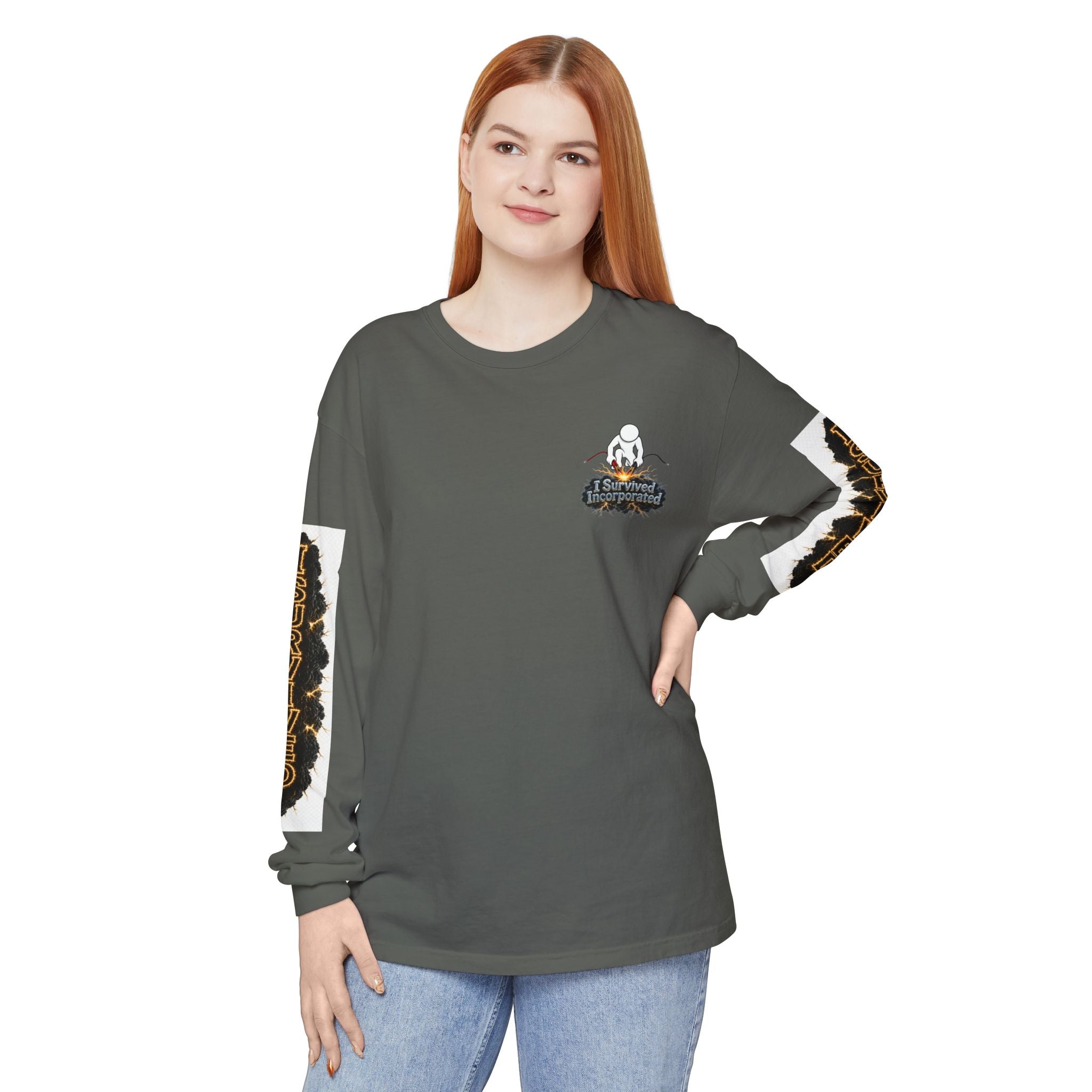 I Survived 2020 — "Please Stand By" Test Pattern Tee Special Edition Summer Premier Unisex Garment-Dyed Long Sleeve T-Shirt