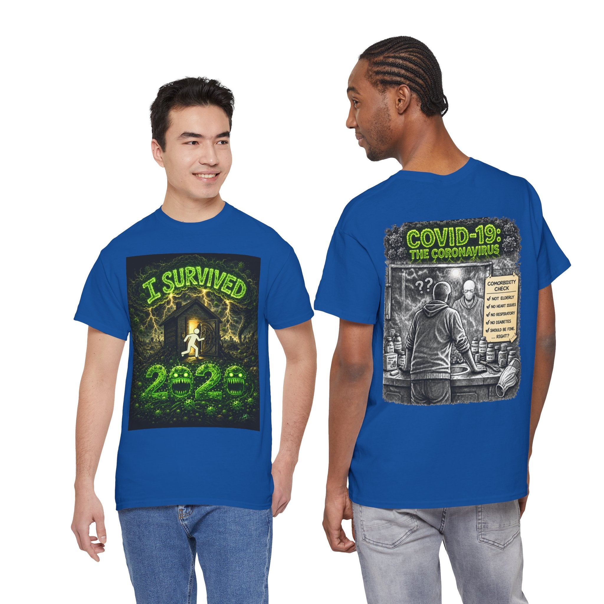 I Survived 2020 — S1:E1 "COVID-19: The Coronavirus" | Pandemic Edition Unisex Heavy Cotton Tee