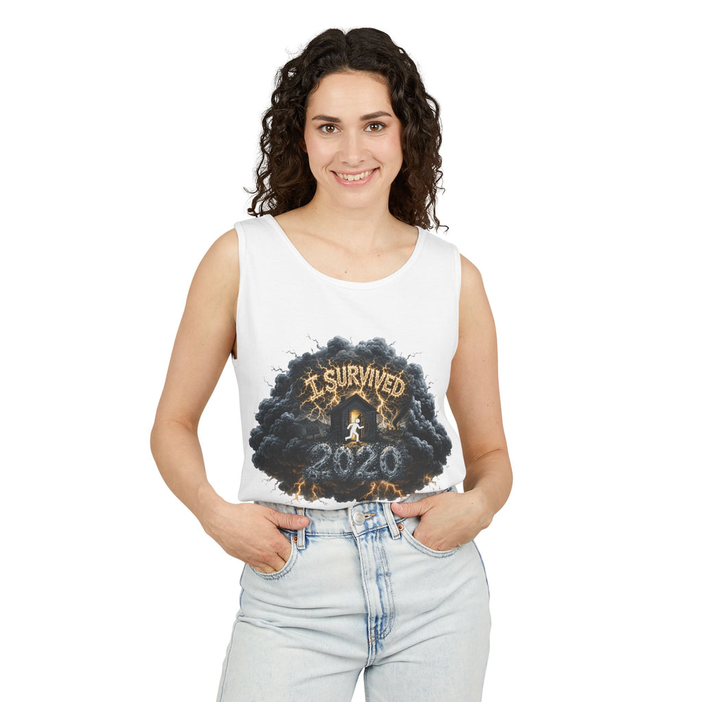 I Survived 2020 — Director's Cut Original Design Teaser Tee | Season 1 Premiere Drop Unisex Garment-Dyed Tank Top
