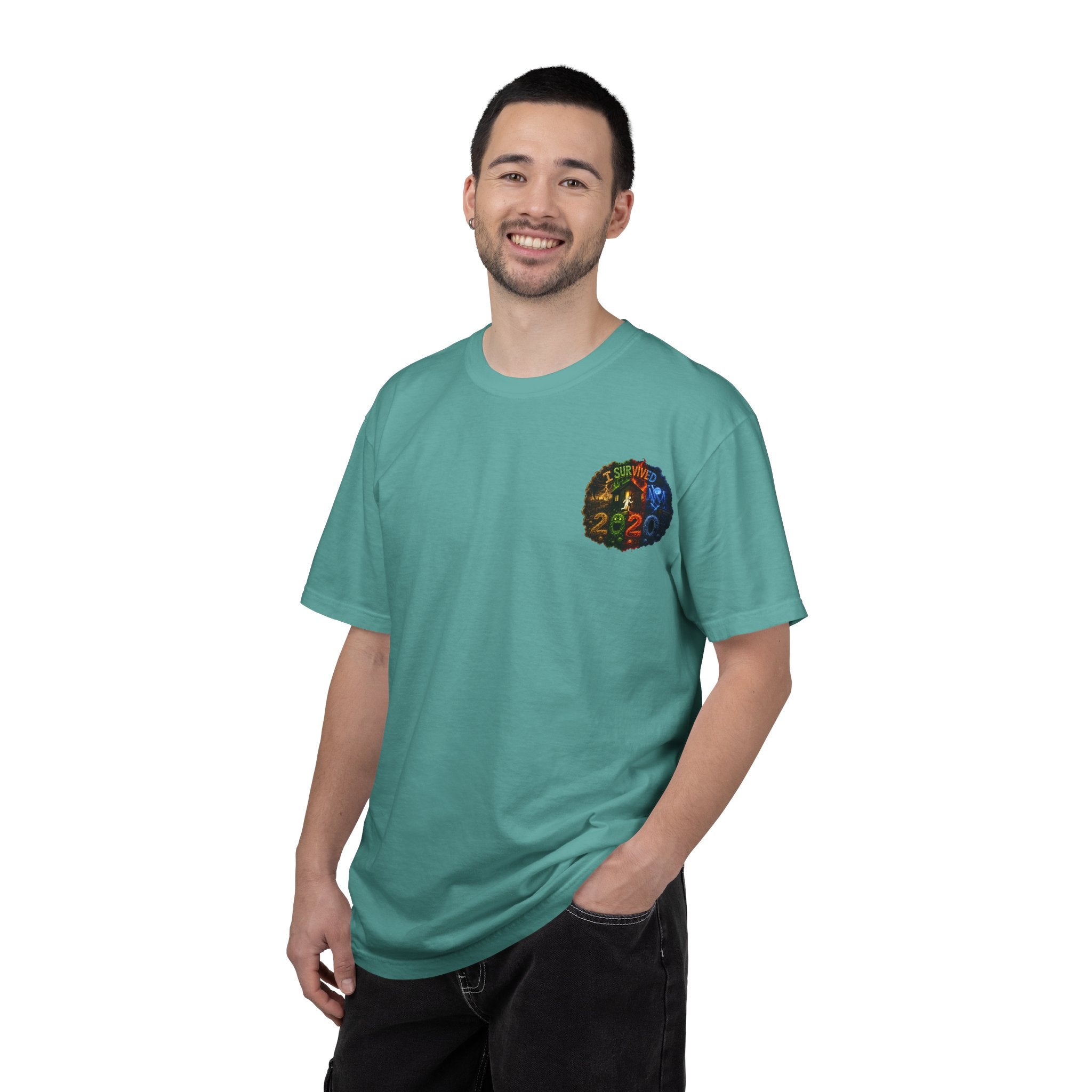I Survived 2020 — "No Signal" Test Pattern Tee Alien Broadcast Finale Summer Premiere Unisex Garment-Dyed T-shirt