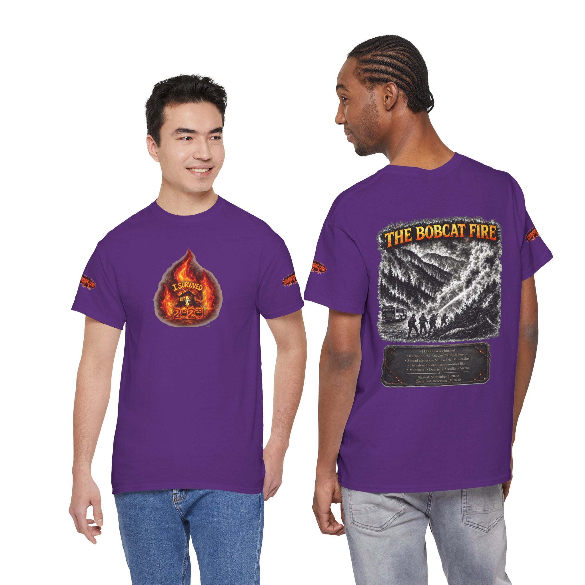 I Survived 2020 — WILDFIRES S2:E2: Director's Cut Special Edition "The Bobcat Fire" Memorial Unisex Heavy Cotton Tee