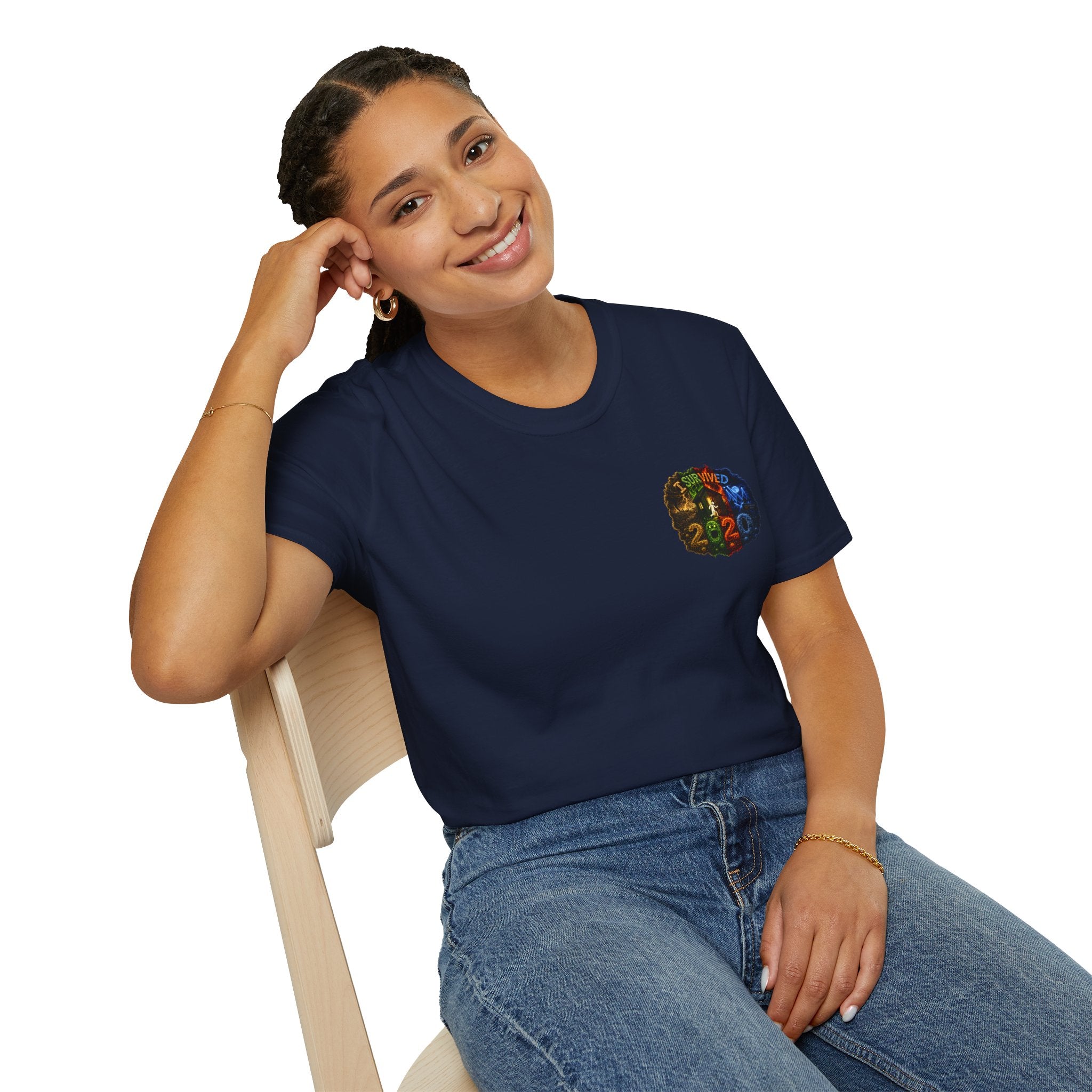I Survived 2020 — "No Signal" Test Pattern Tee Alien Broadcast Finale Summer Premiere Unisex Softstyle T-Shirt