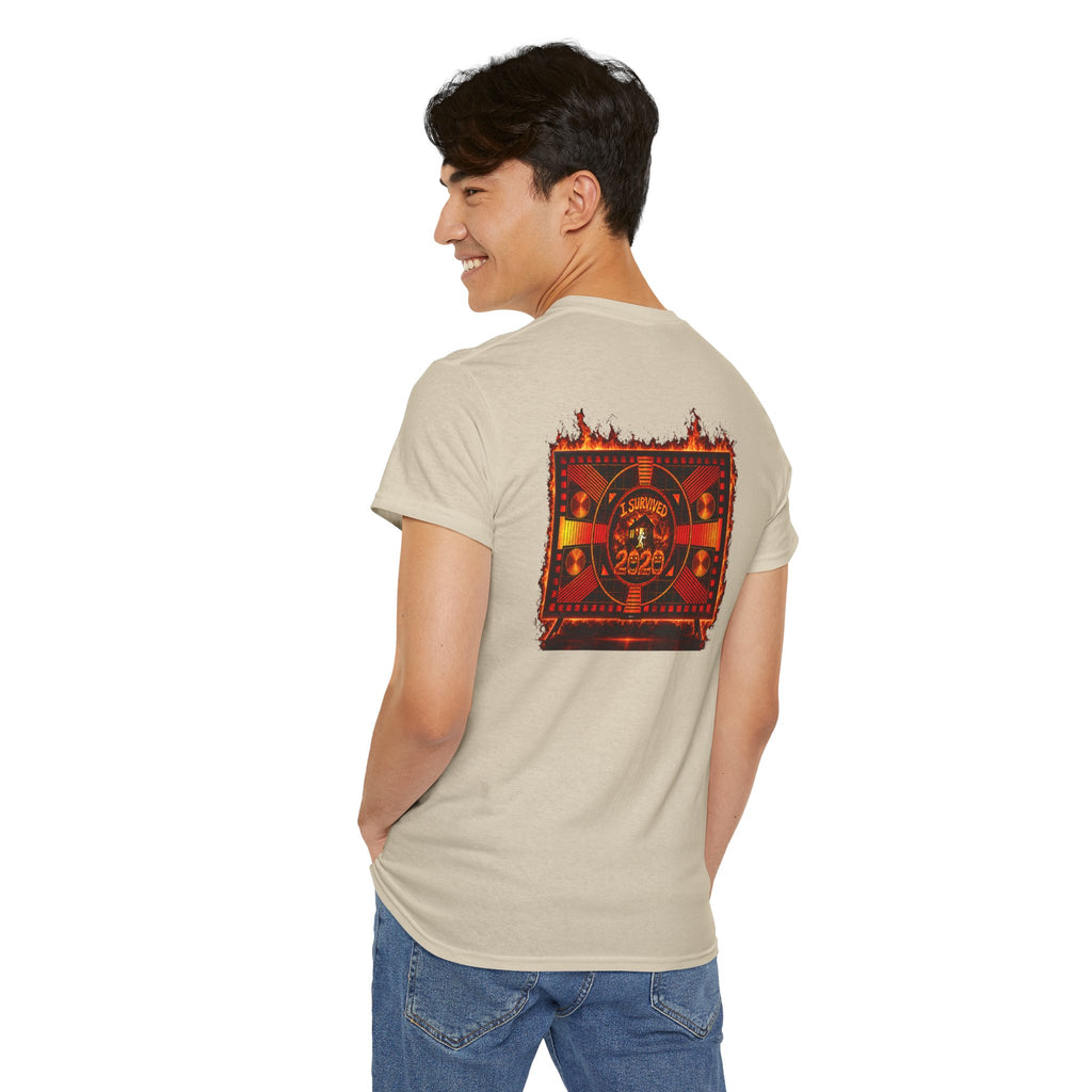 I Survived 2020 — "Please Stand By" Test Pattern Tee Wildfire Signal Edition Summer Premiere Unisex Heavy Cotton Tee