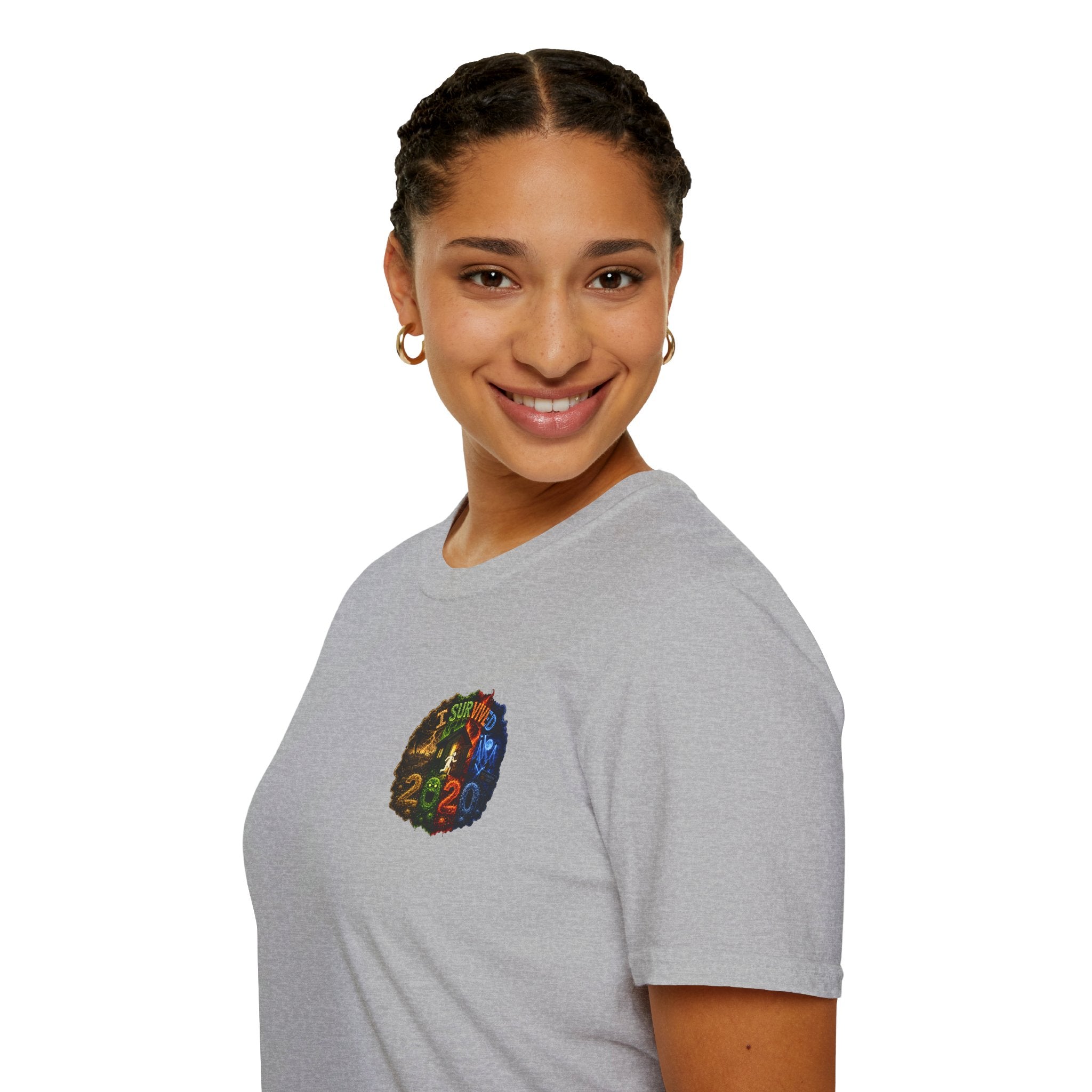 I Survived 2020 — "No Signal" Test Pattern Tee Alien Broadcast Finale Summer Premiere Unisex Softstyle T-Shirt
