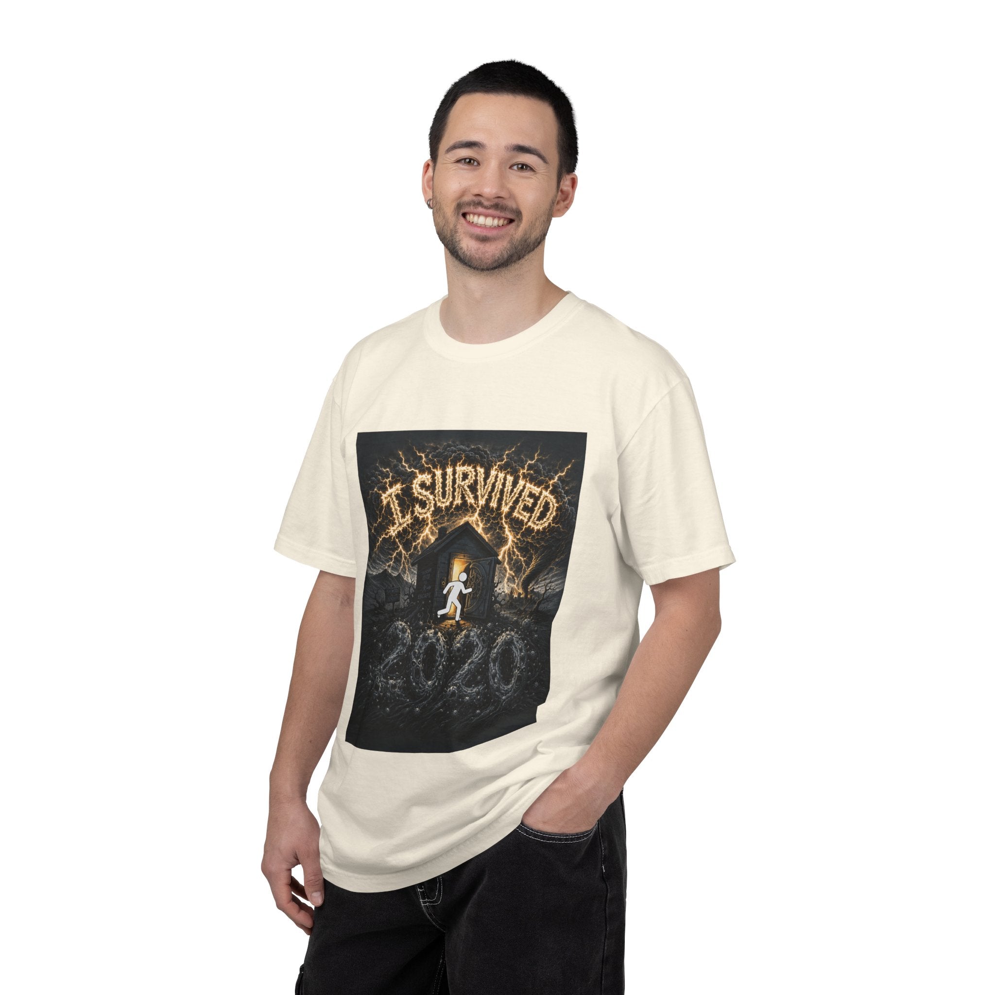 I Survived 2020 — Original Design Teaser Tee | Season 1 Premiere Drop Unisex Garment-Dyed T-shirt