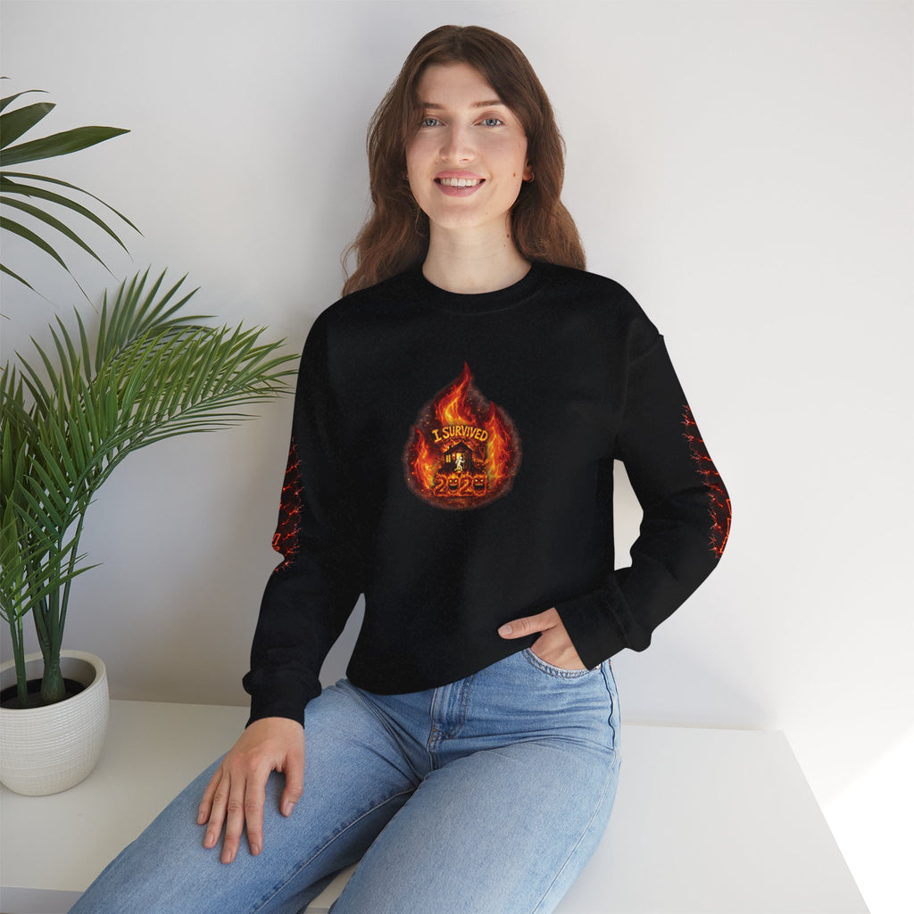 I Survived 2020 — WILDFIRES S2:E1: Director's Cut "Berry Creek" Memorial Unisex Heavy Blend™ Crewneck Sweatshirt