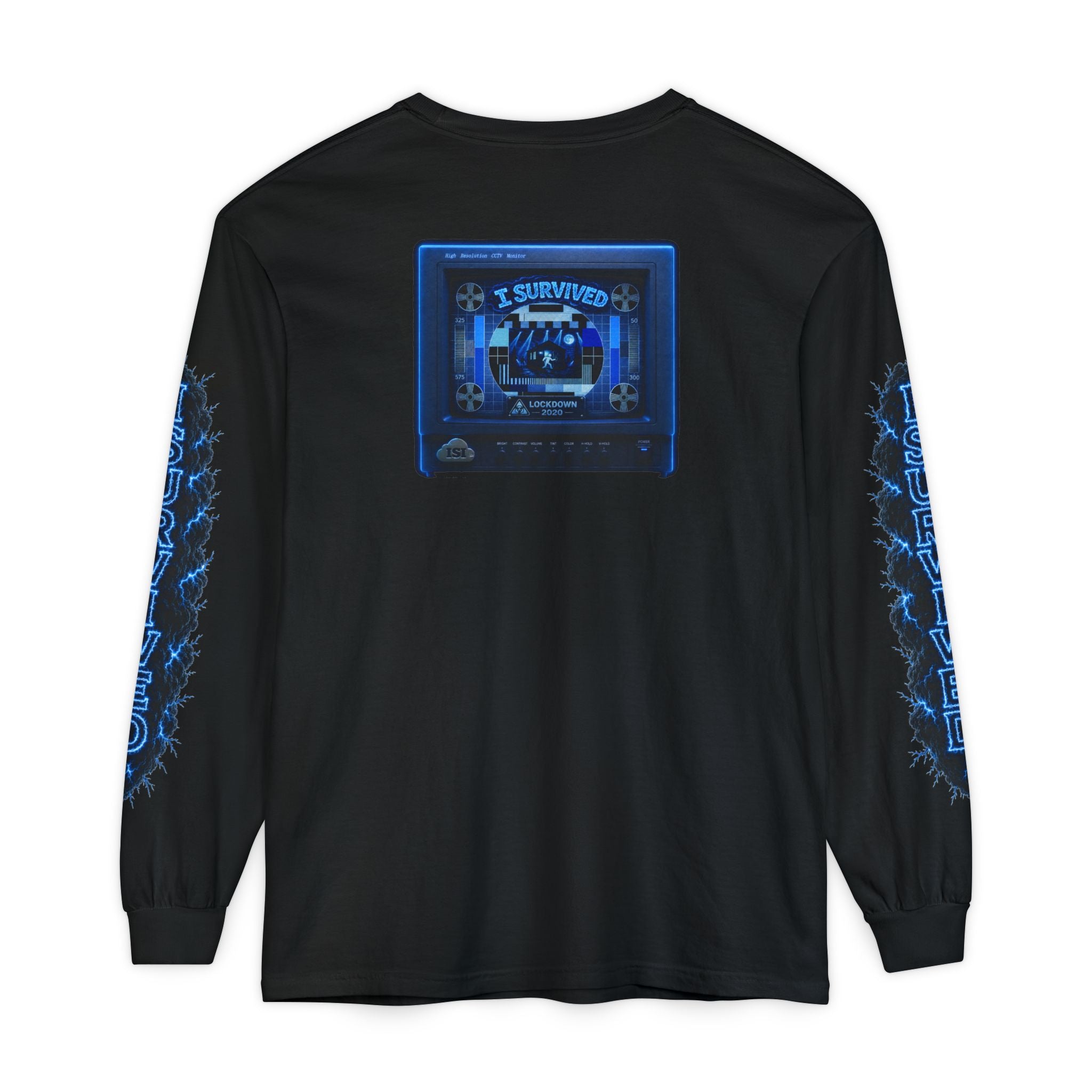 I Survived 2020 — "Please Stand By" Test Pattern Tee Lockdown Special Edition Summer Exclusive Unisex Garment-Dyed Long Sleeve T-Shirt