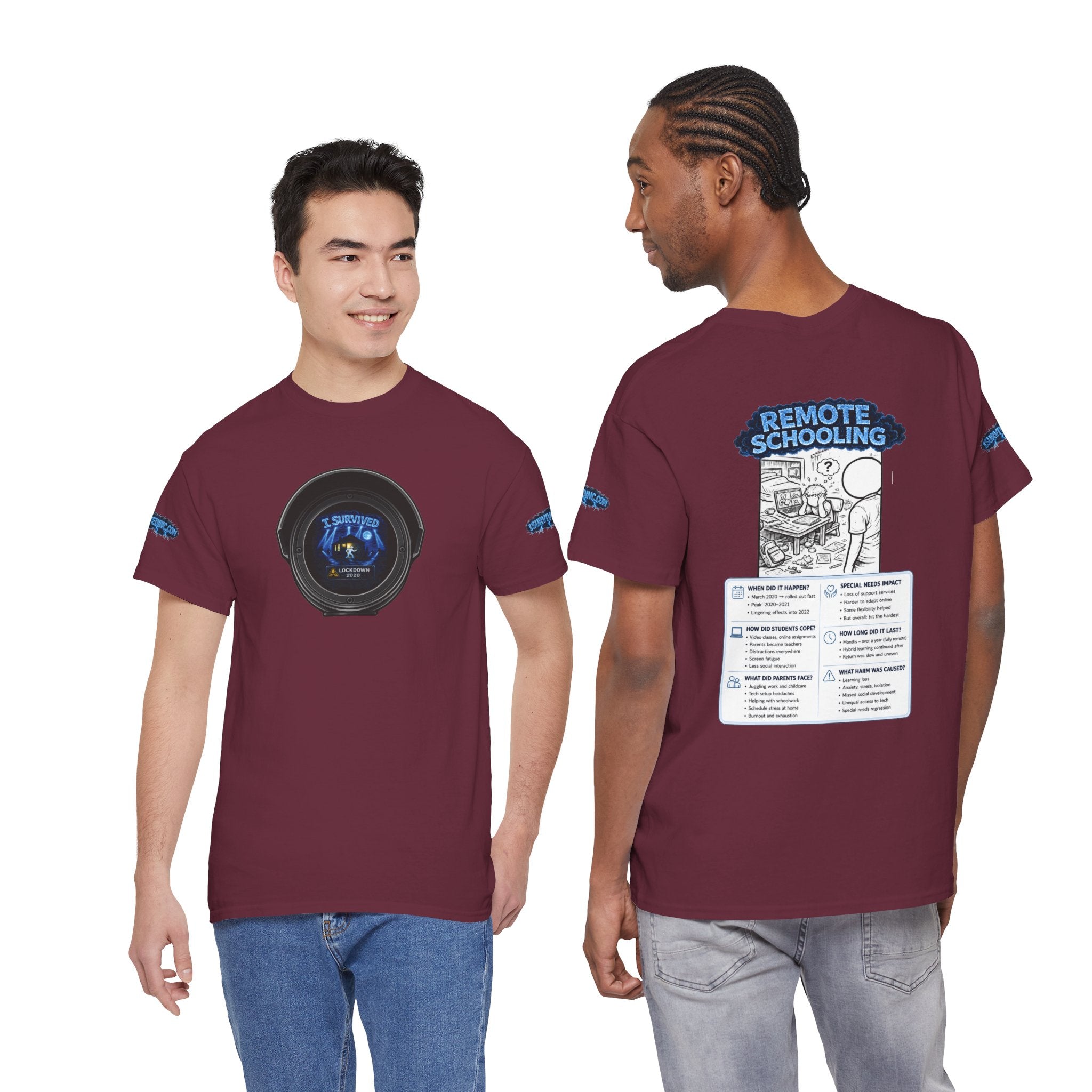 I Survived 2020 — LOCKDOWN S3:E3: Director's Cut Special Edition "Remote Schooling" Unisex Heavy Cotton Tee