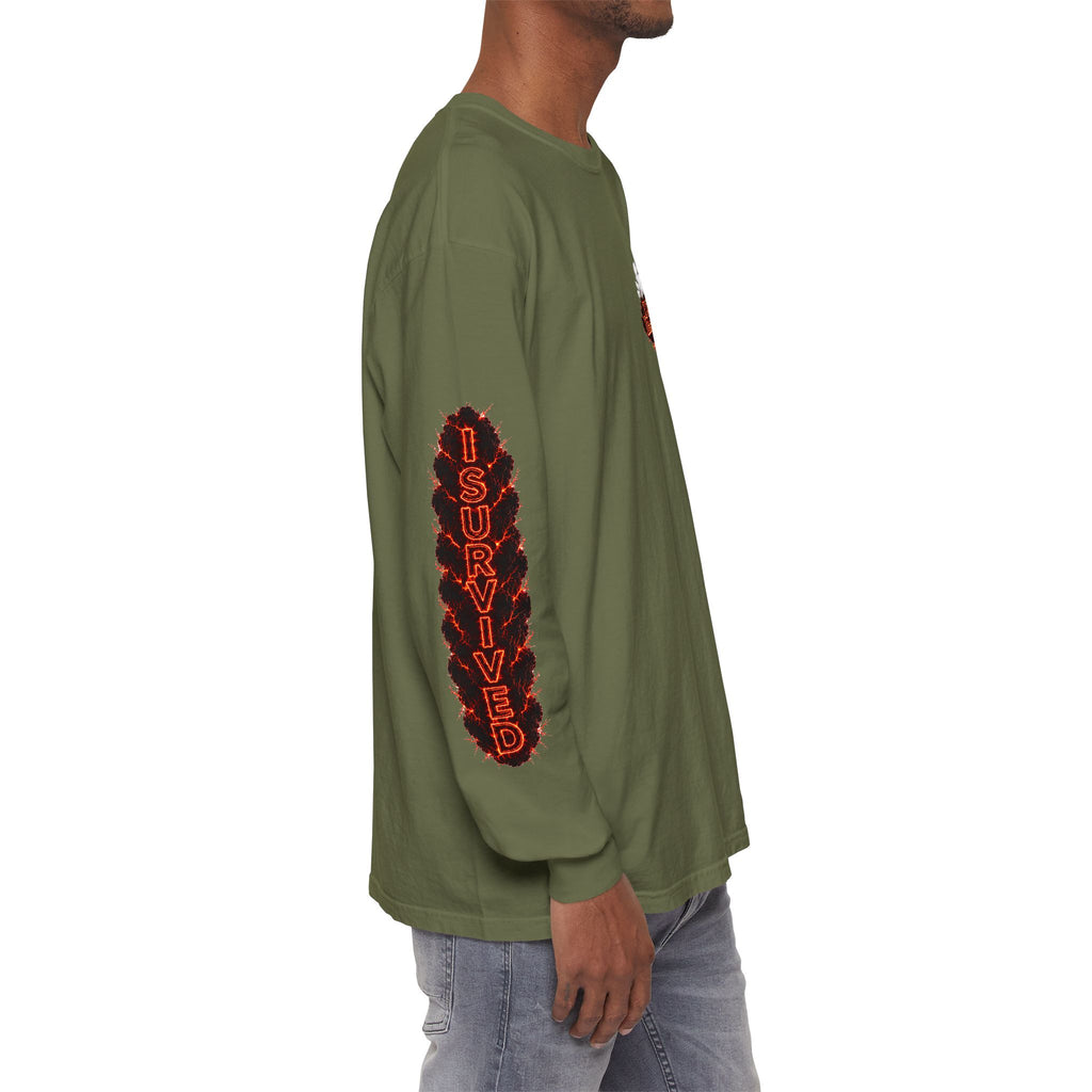 I Survived 2020 — "Please Stand By" Test Pattern Tee Special Edition Wildfire Signal Edition Summer Premiere Unisex Garment-Dyed Long Sleeve T-Shirt