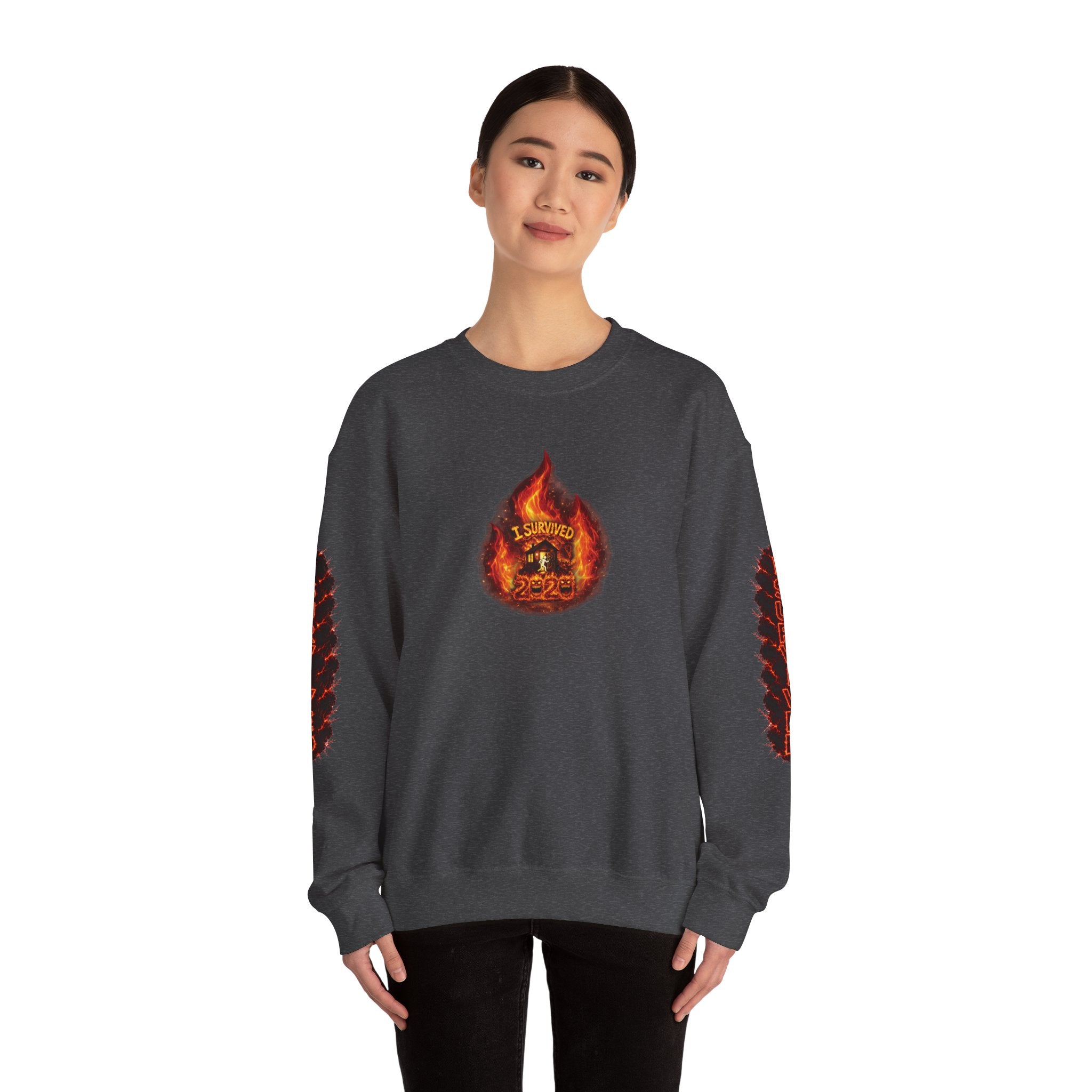 I Survived 2020 — WILDFIRES S2:E2: Director's Cut "The Bobcat Fire" Memorial Unisex Heavy Blend™ Crewneck Sweatshirt