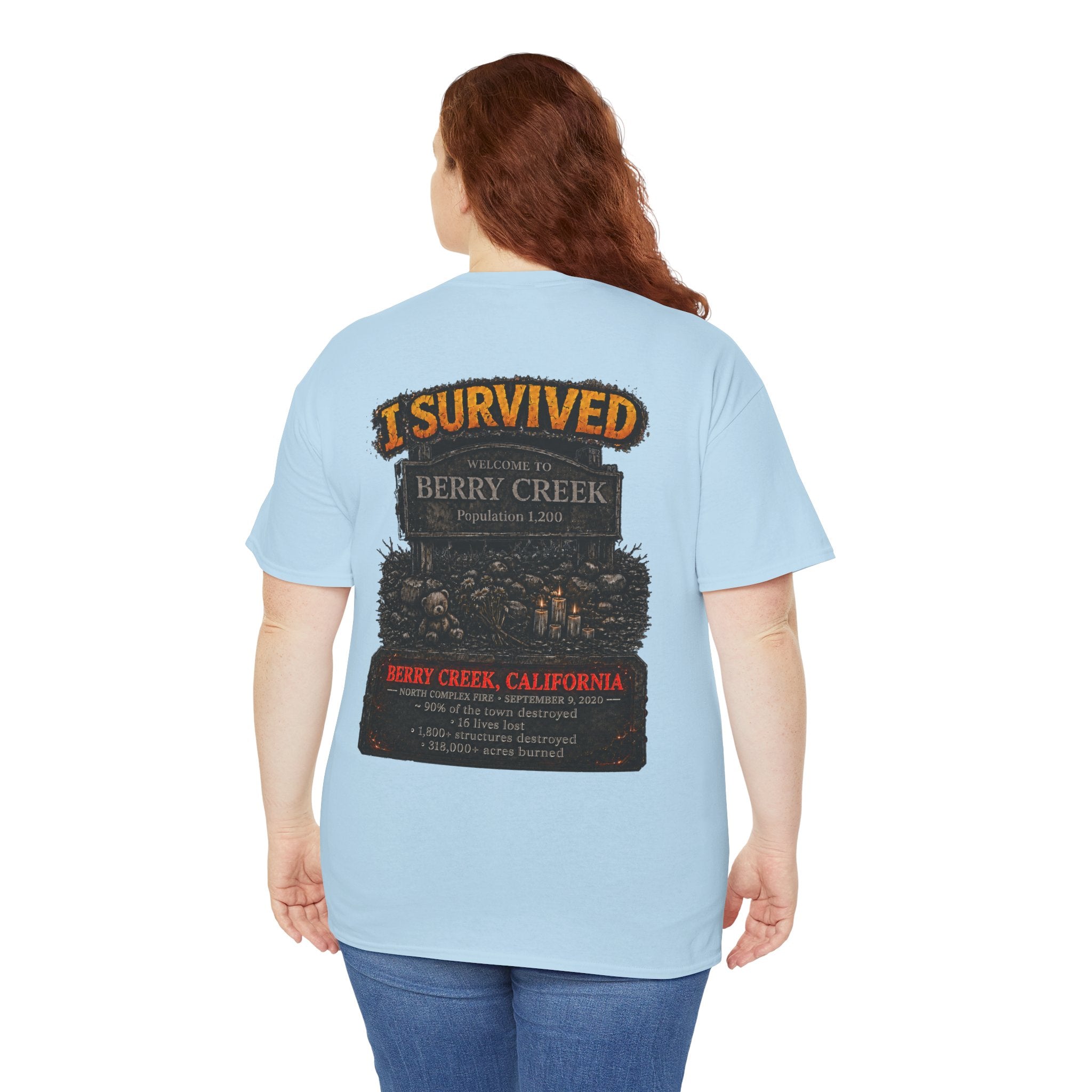 I Survived 2020 — Director's Cut S2:E1 "Berry Creek" | Wildfire Edition Memorial Unisex Heavy Cotton Tee