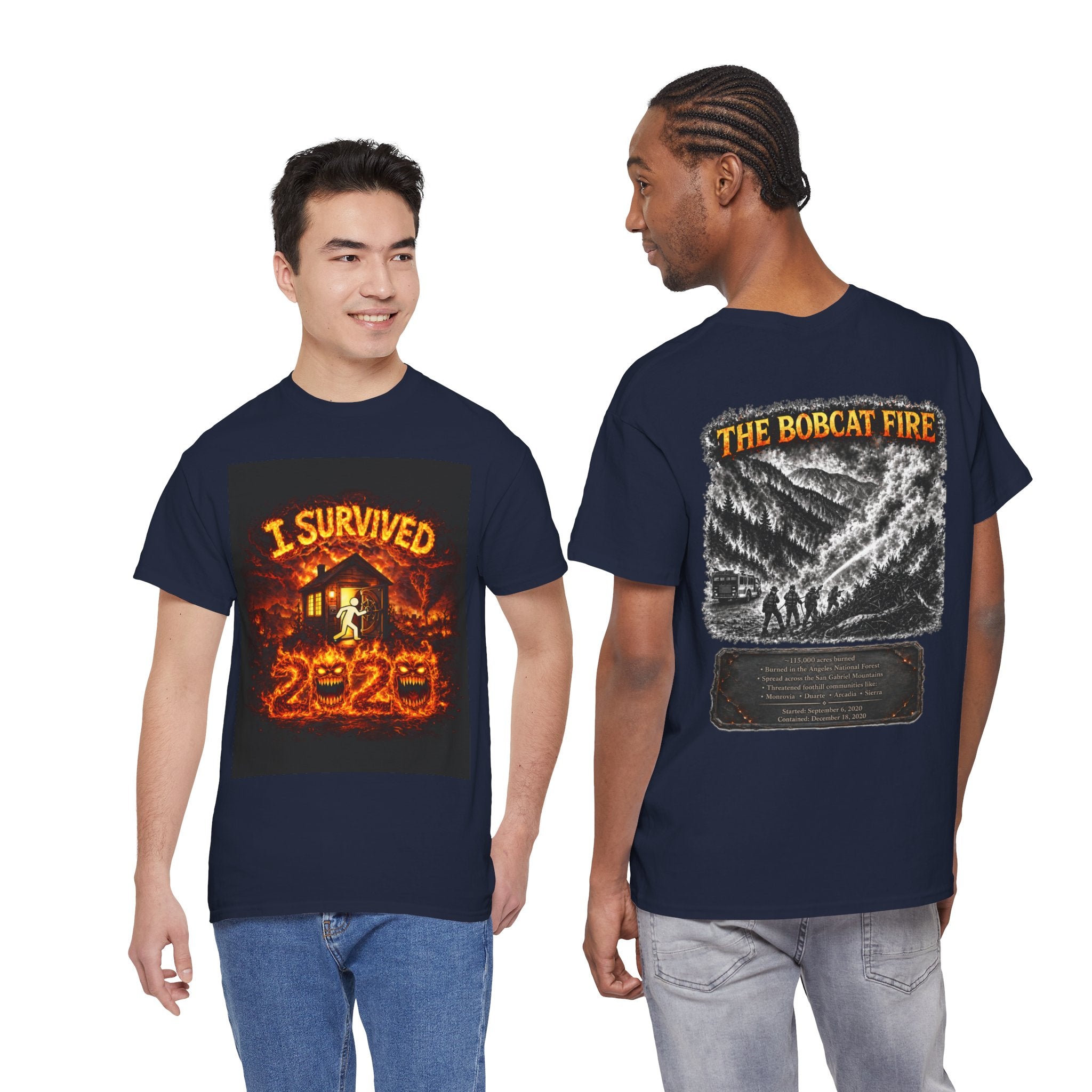 I Survived 2020 — WILDFIRES S2:E2: "The Bobcat Fire" Memorial Unisex Heavy Cotton Tee