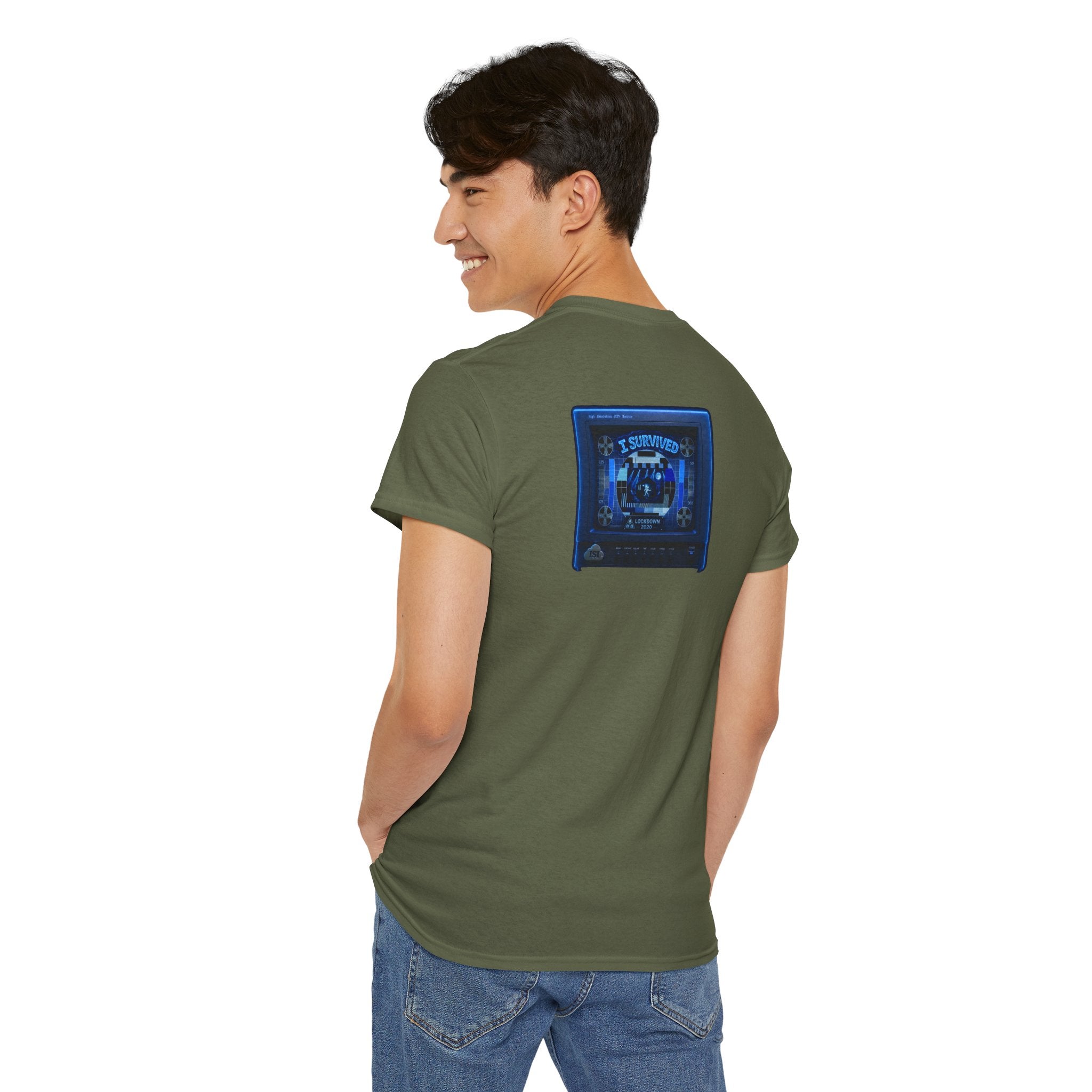 I Survived 2020 — "Please Stand By" Test Pattern Tee Lockdown Surveillance Edition Summer Exclusive Unisex Heavy Cotton Tee
