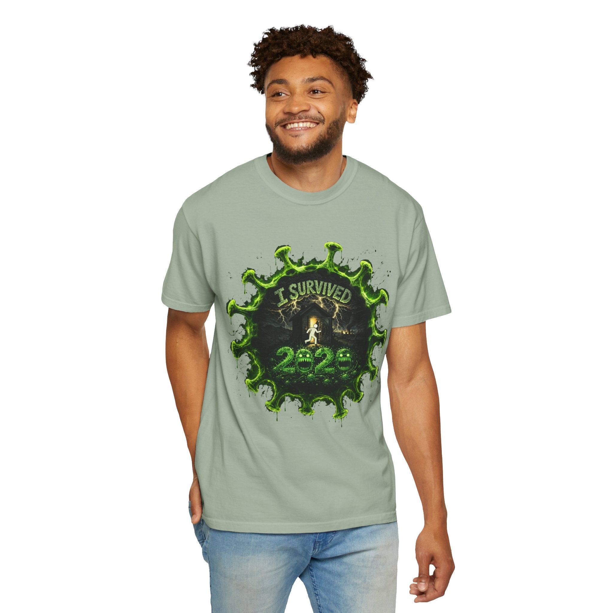 I Survived 2020 — Director's Cut S1:E1 "COVID-19: The Coronavirus" | Pandemic Edition Unisex Garment-Dyed T-shirt