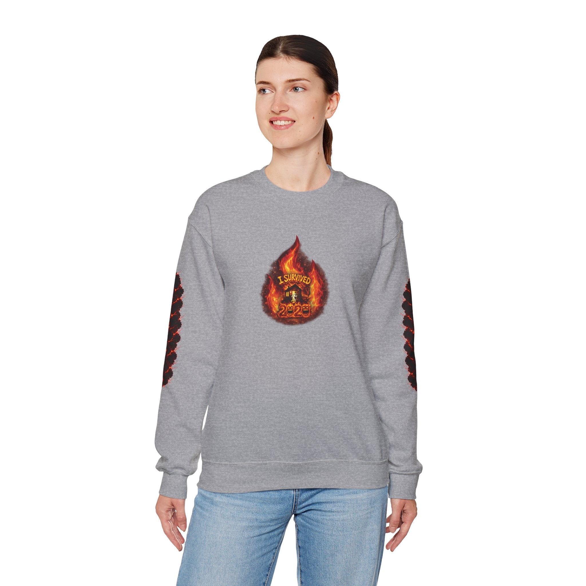 I Survived 2020 — WILDFIRES S2:E4: Director's Cut "Western U.S. Wildfire Season" Memorial Unisex Heavy Blend™ Crewneck Sweatshirt