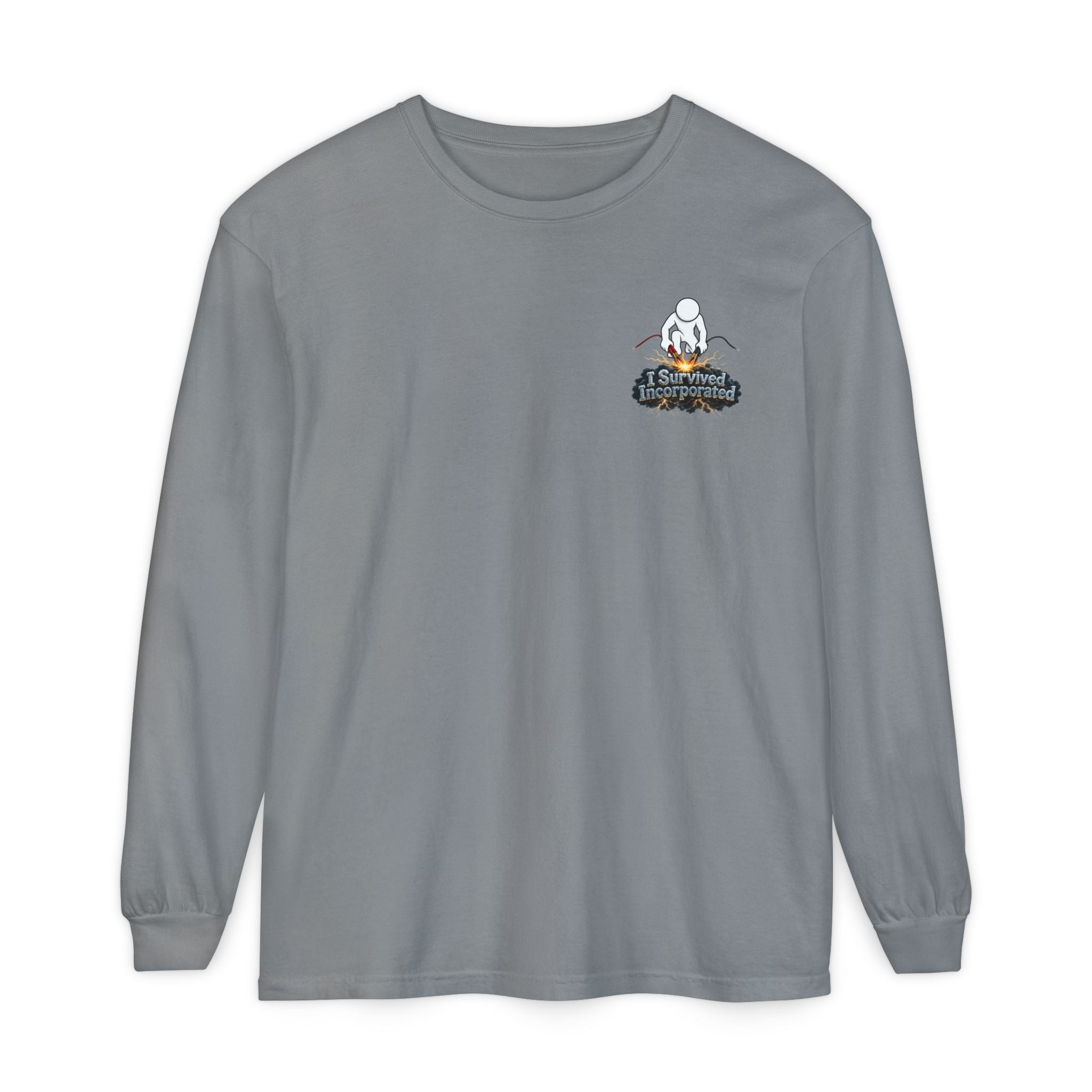 I Survived 2020 — "Please Stand By" Test Pattern Tee Summer Premier Unisex Garment-Dyed Long Sleeve T-Shirt