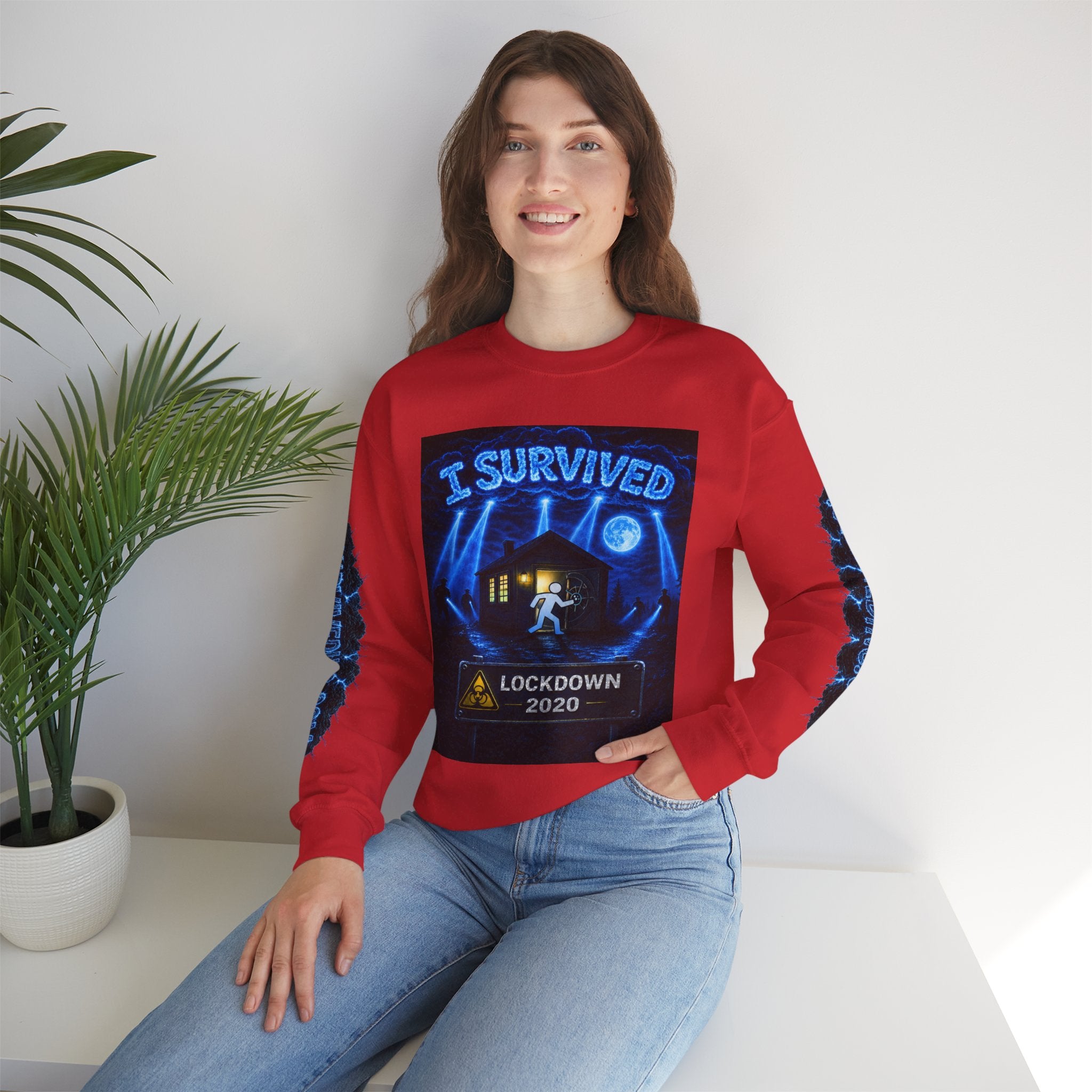 I Survived 2020 — LOCKDOWN S3:E4: "Working From Home" Unisex Heavy Blend™ Crewneck Sweatshirt
