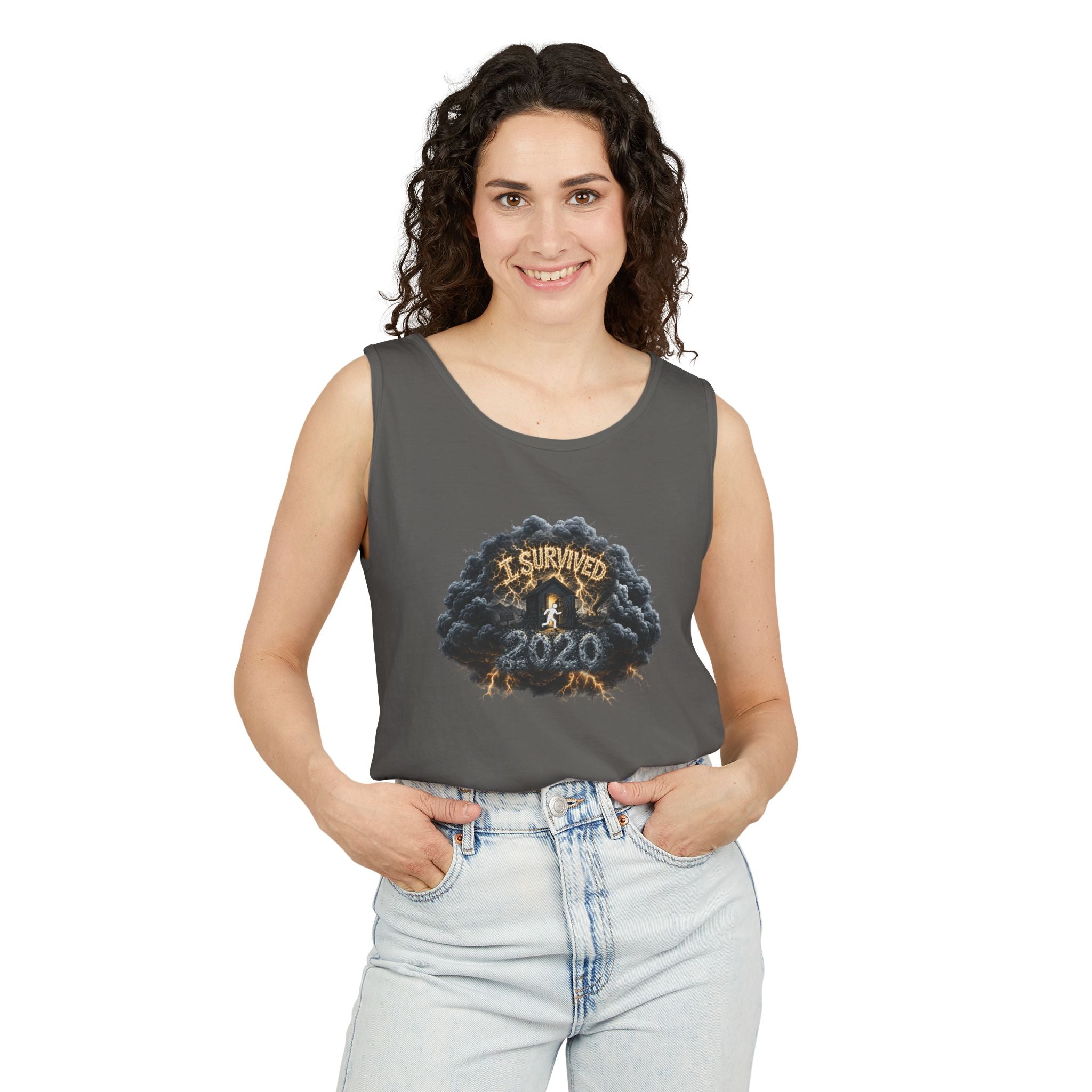 I Survived 2020 — Original PILOT Design: Director's Cut Unisex Garment-Dyed Tank Top