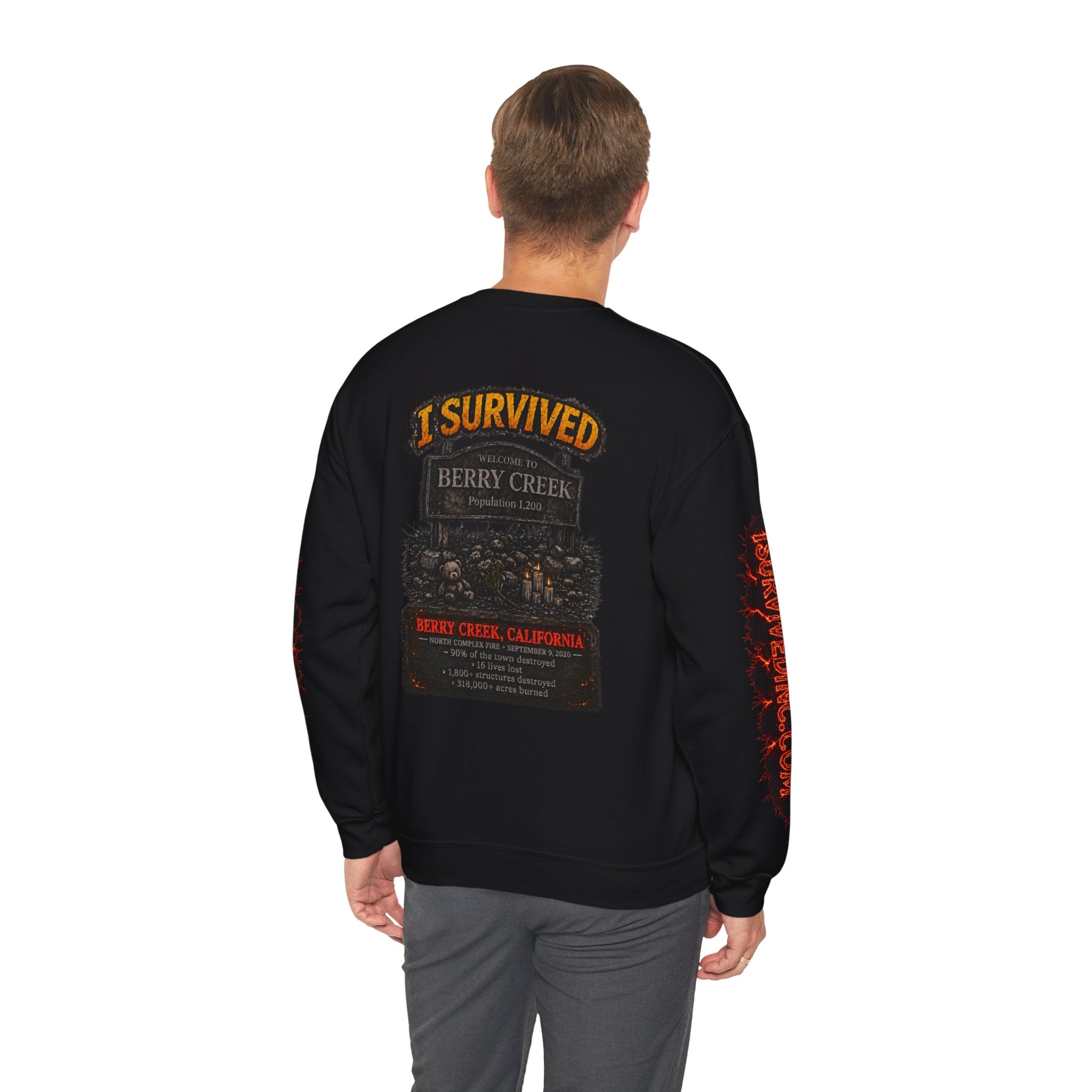 I Survived 2020 — WILDFIRES S2:E1: "Berry Creek" Memorial Unisex Heavy Blend™ Crewneck Sweatshirt