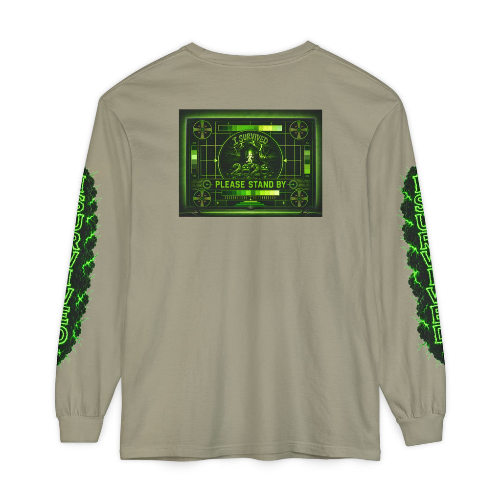 I Survived 2020 — "Please Stand By" Test Pattern Toxic Signal Tee Special Edition Summer Premiere Unisex Garment-Dyed Long Sleeve T-Shirt