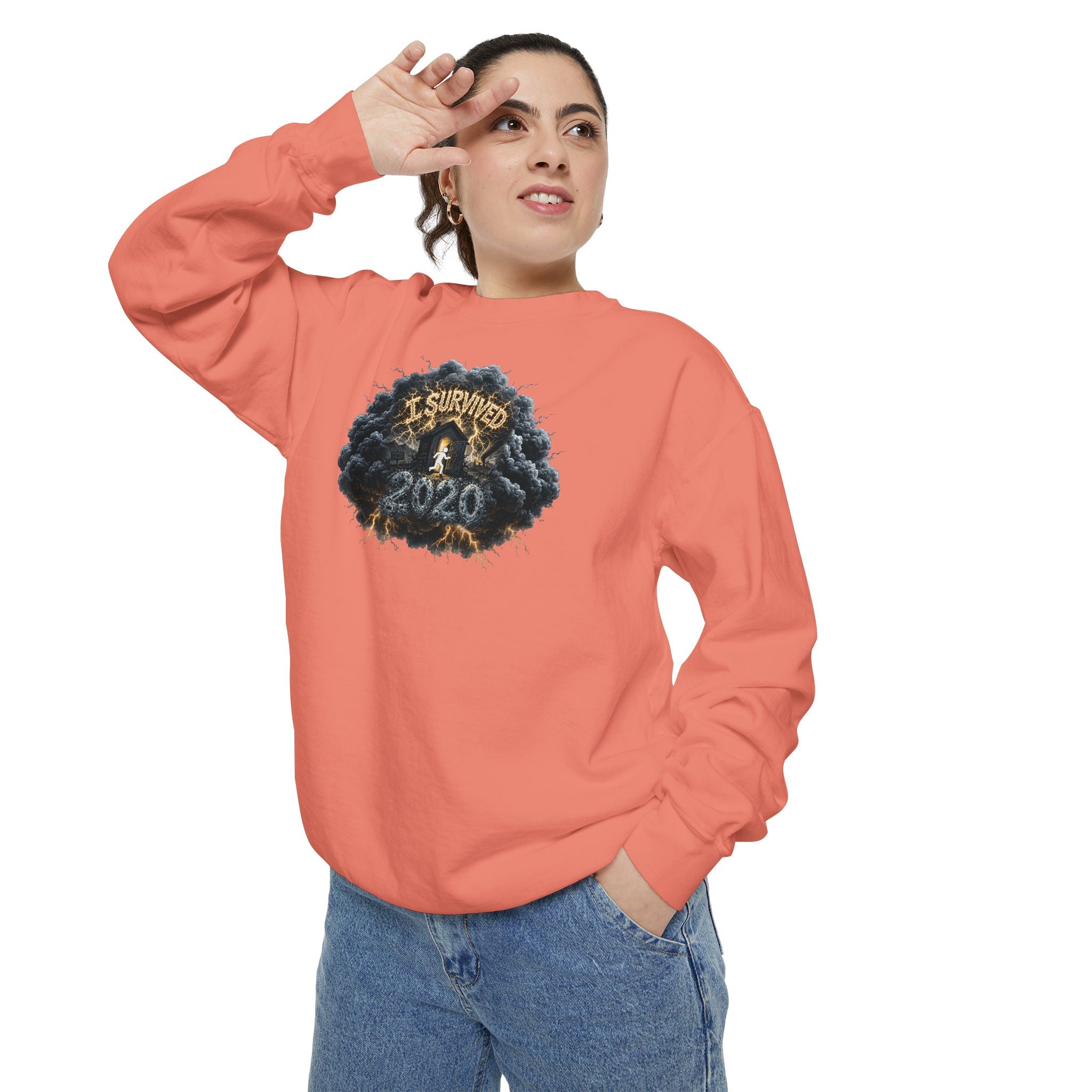 I Survived 2020 — Original PILOT Design: Director's Cut Unisex Garment-Dyed Sweatshirt