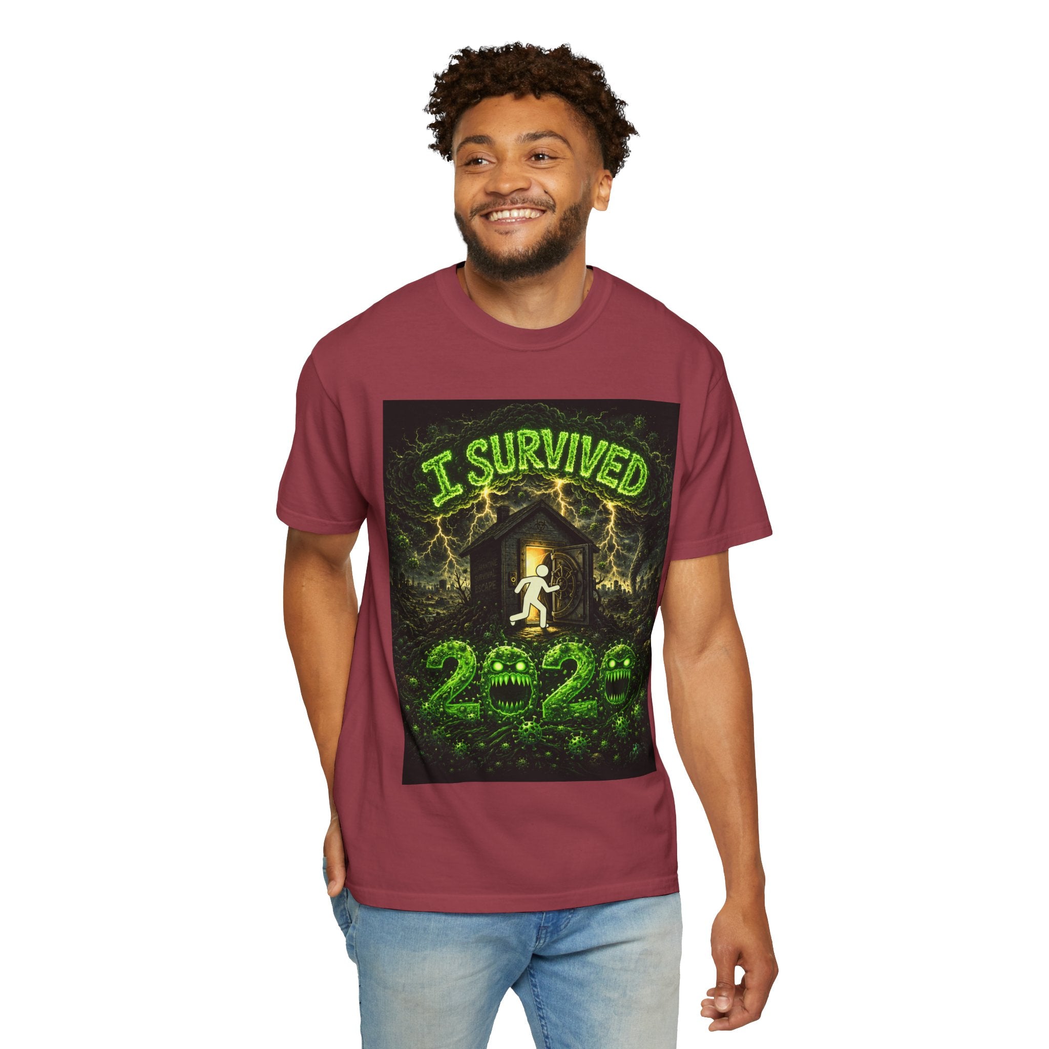 I Survived 2020 — PANDEMIC S1:E4: "Mask Madness" Unisex Garment-Dyed T-shirt