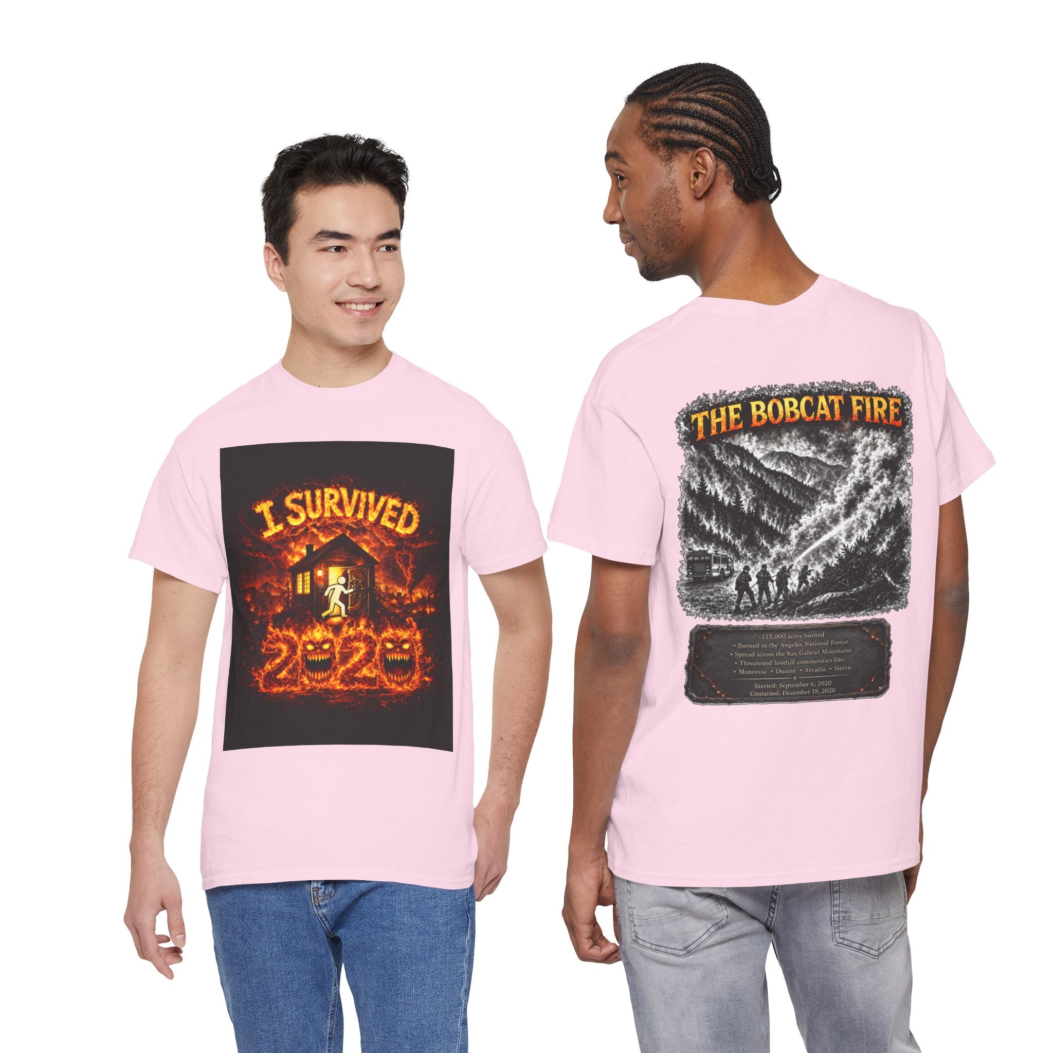 I Survived 2020 — WILDFIRES S2:E2: "The Bobcat Fire" Memorial Unisex Heavy Cotton Tee