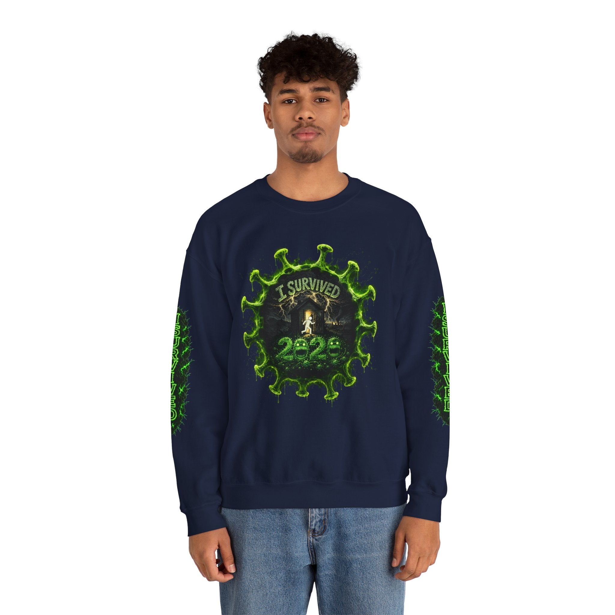 I Survived 2020 — Director's Cut S1:E3 "The Jab!" | Pandemic Edition Unisex Heavy Blend™ Crewneck Sweatshirt