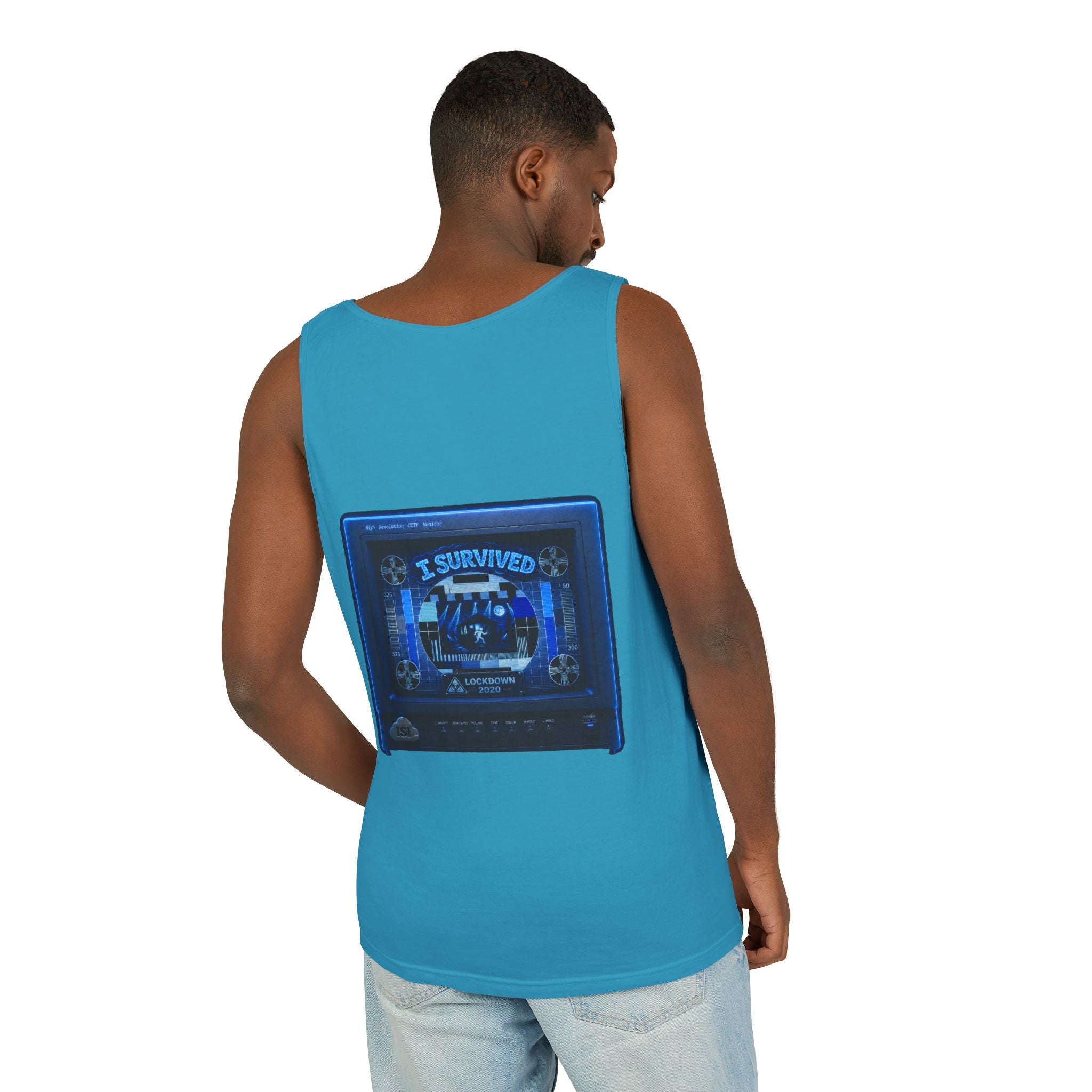 I Survived 2020 — "Please Stand By" Test Pattern Tee Lockdown Special Edition Summer Exclusive Unisex Garment-Dyed Tank Top
