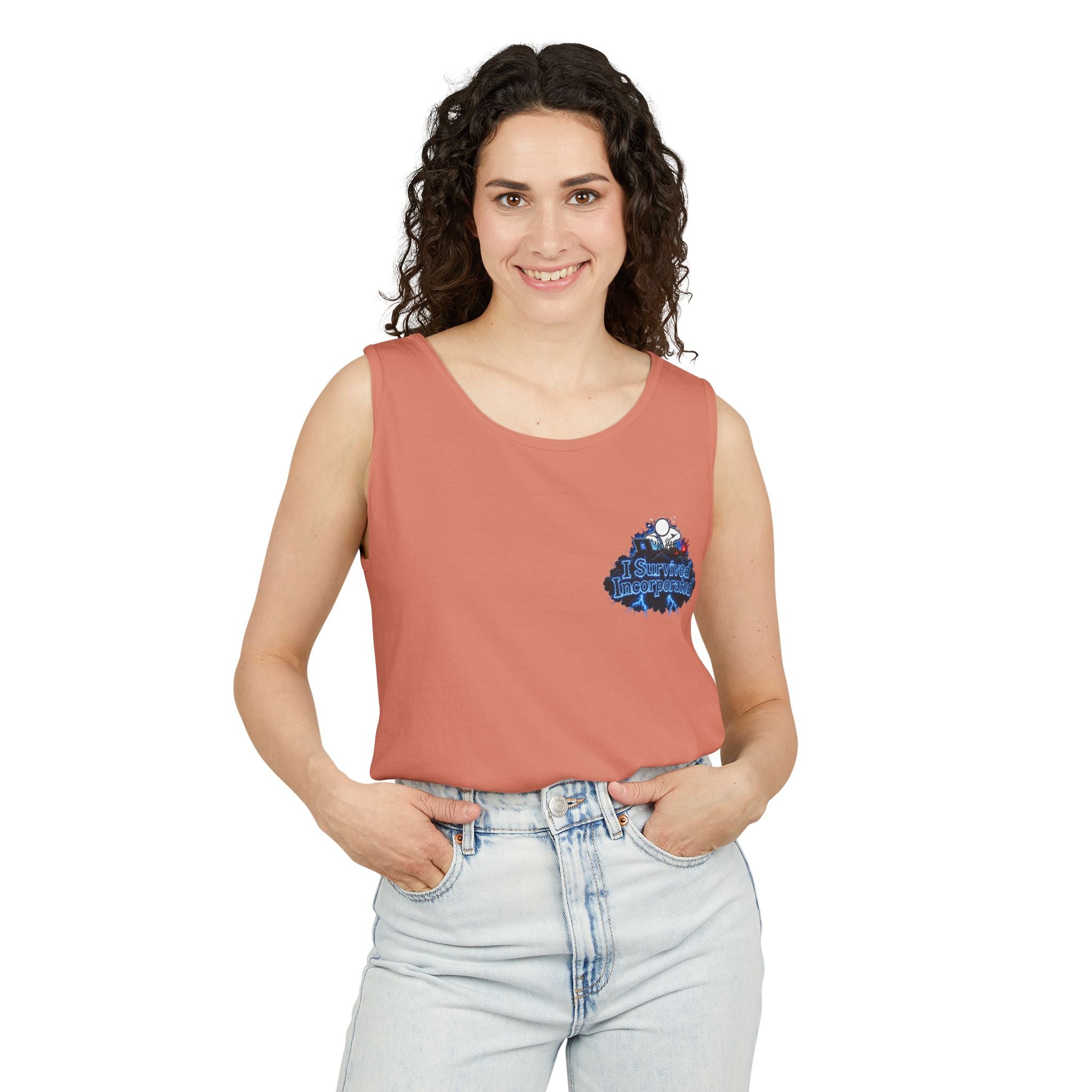 I Survived 2020 — "Please Stand By" Test Pattern Tee Lockdown Special Edition Summer Exclusive Unisex Garment-Dyed Tank Top