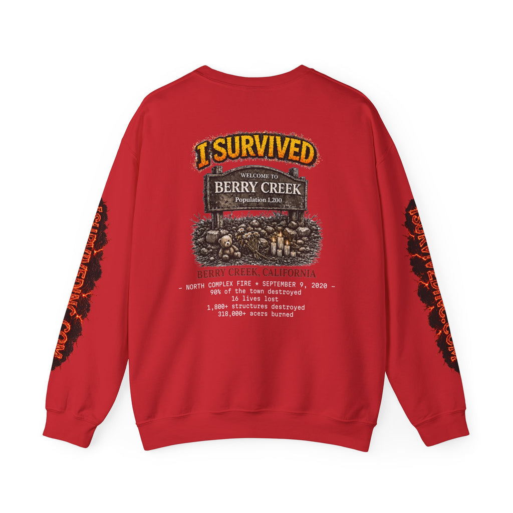 I Survived 2020 — S2:E1 "Berry Creek" | Wildfire Edition Memorial Unisex Heavy Blend™ Crewneck Sweatshirt