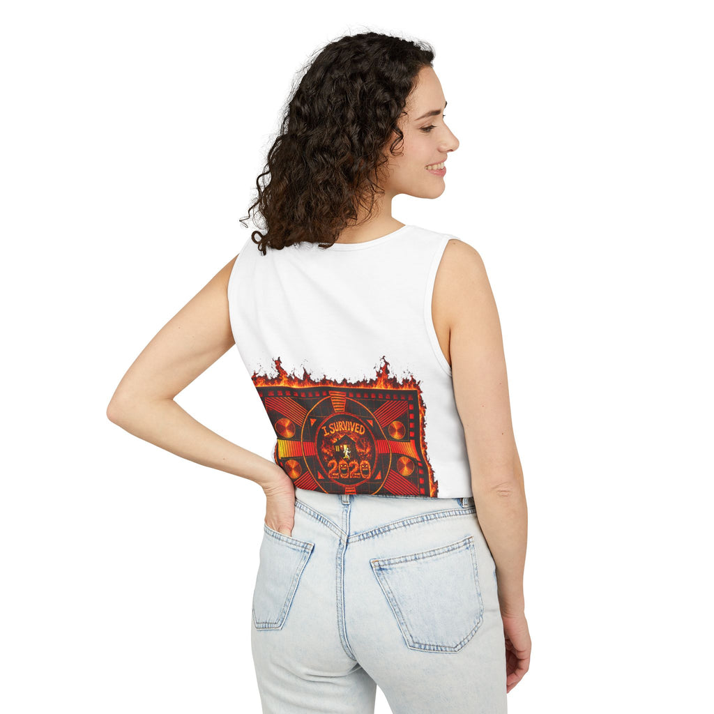 I Survived 2020 — "Please Stand By" Test Pattern Tee Wildfire Signal Edition Summer Premiere Unisex Garment-Dyed Tank Top