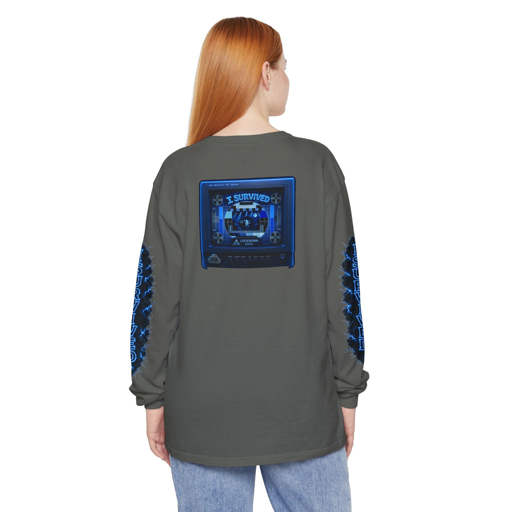 I Survived 2020 — "Please Stand By" Test Pattern Tee Lockdown Special Edition Summer Exclusive Unisex Garment-Dyed Long Sleeve T-Shirt